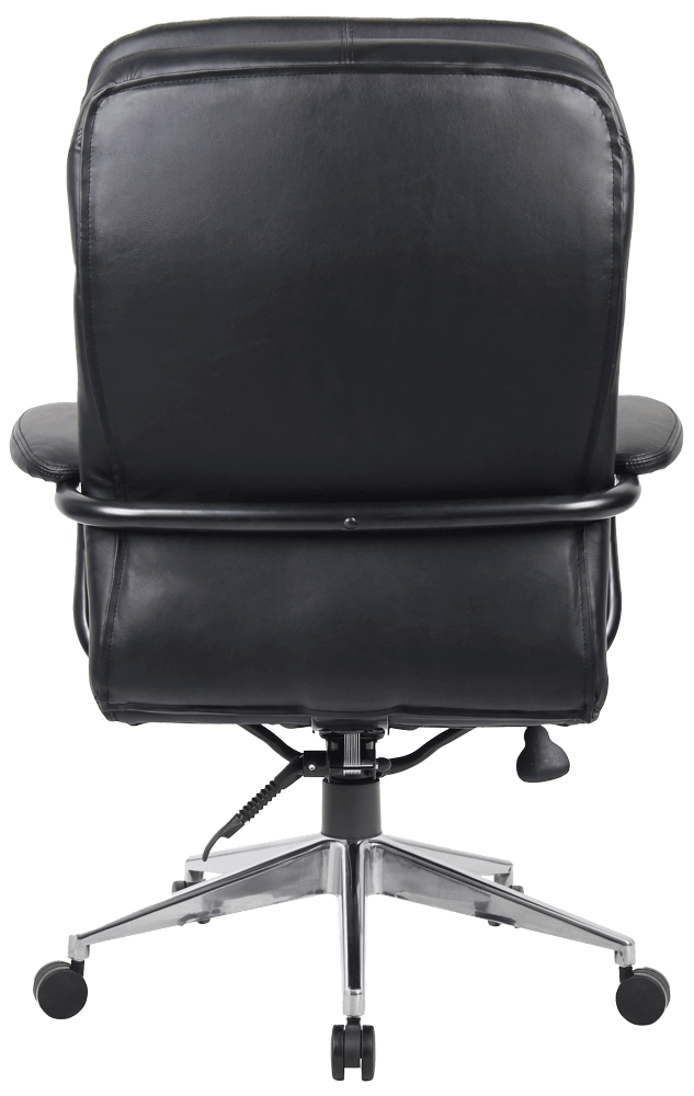 Titan Executive Medium Back Chair With Arms Black PU Back And Leather Black | Office Furniture Designs