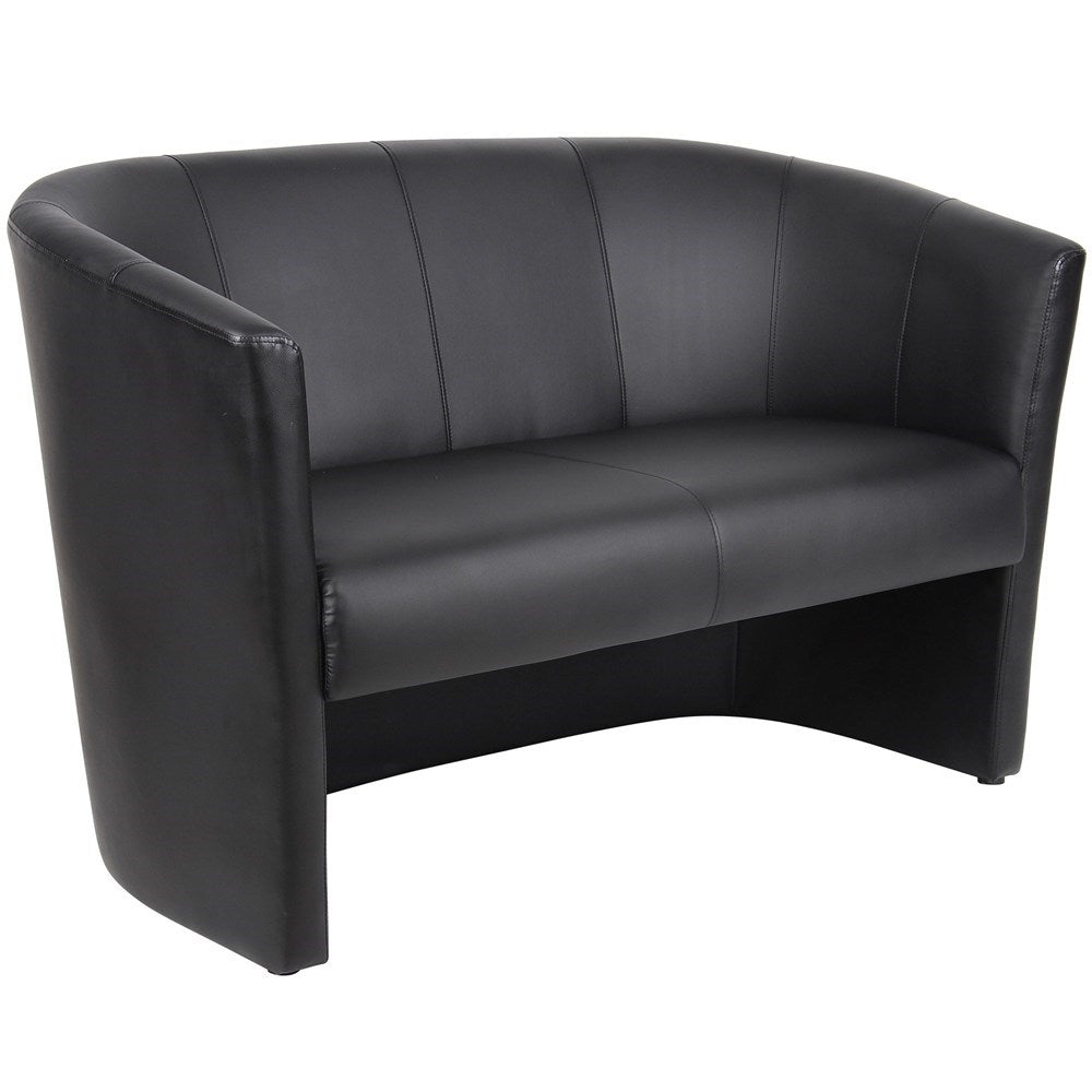 Tub Chair Black PU Upholstery 2 seater Black 980W x 490D x 770H | Office Furniture Designs