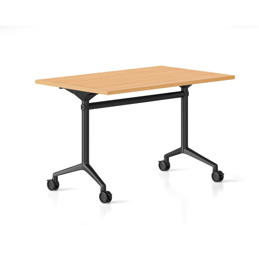 Typhoon Flip Top Table 1200W x 600D x 750H Beech & Black | Office Furniture Designs