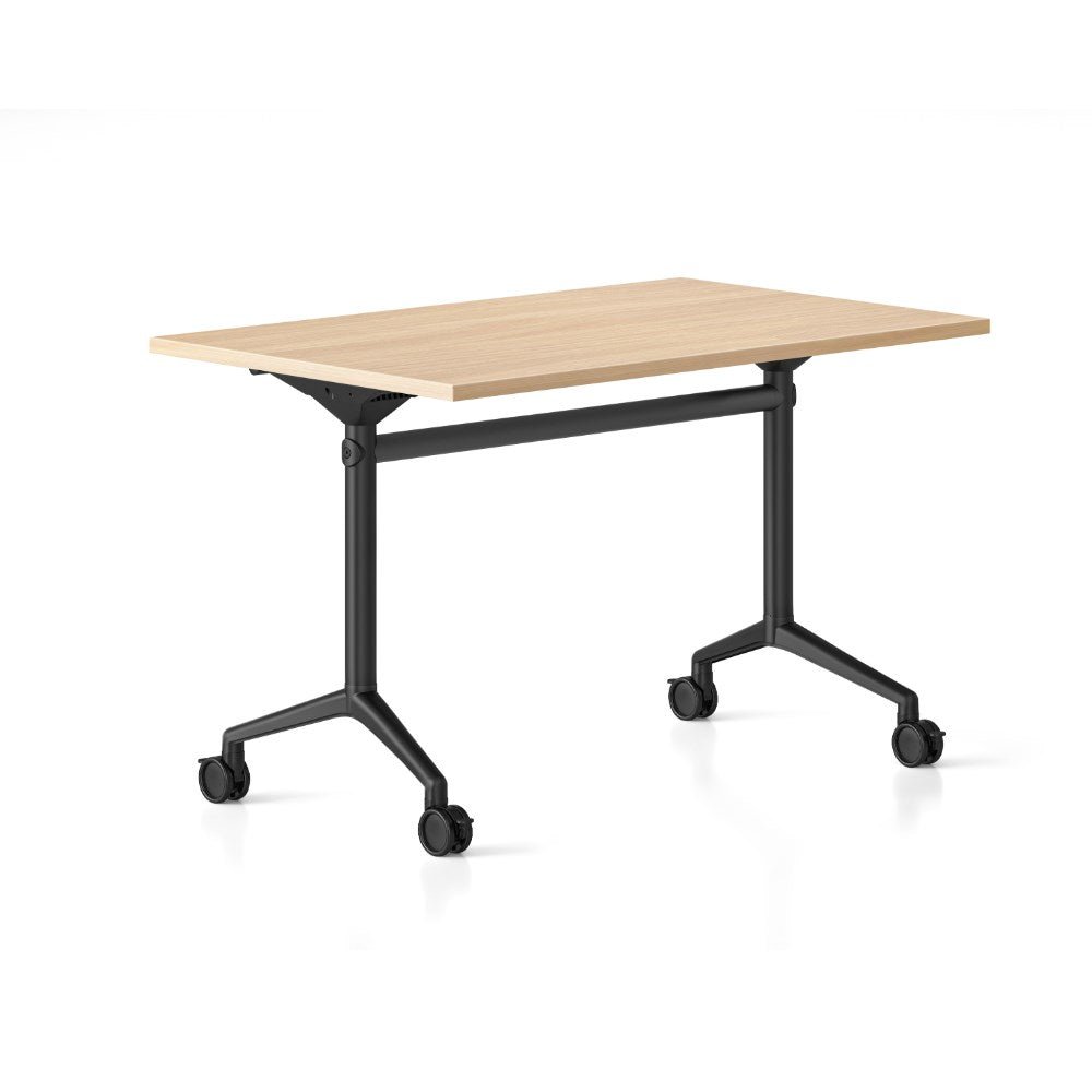 Typhoon Flip Top Table 1200W x 600D x 750H Black & Oak | Office Furniture Designs