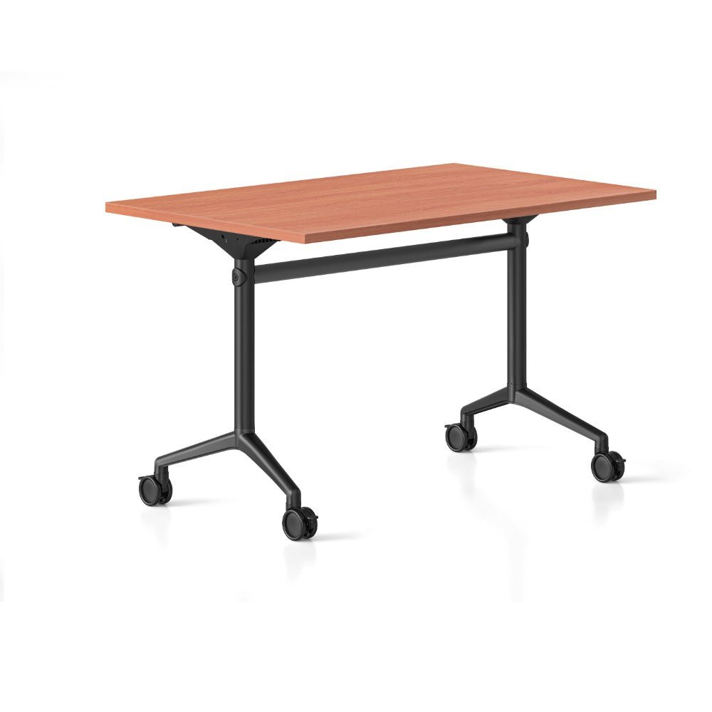Typhoon Flip Top Table 1500W x 750D x 750H Cherry & Black | Office Furniture Designs