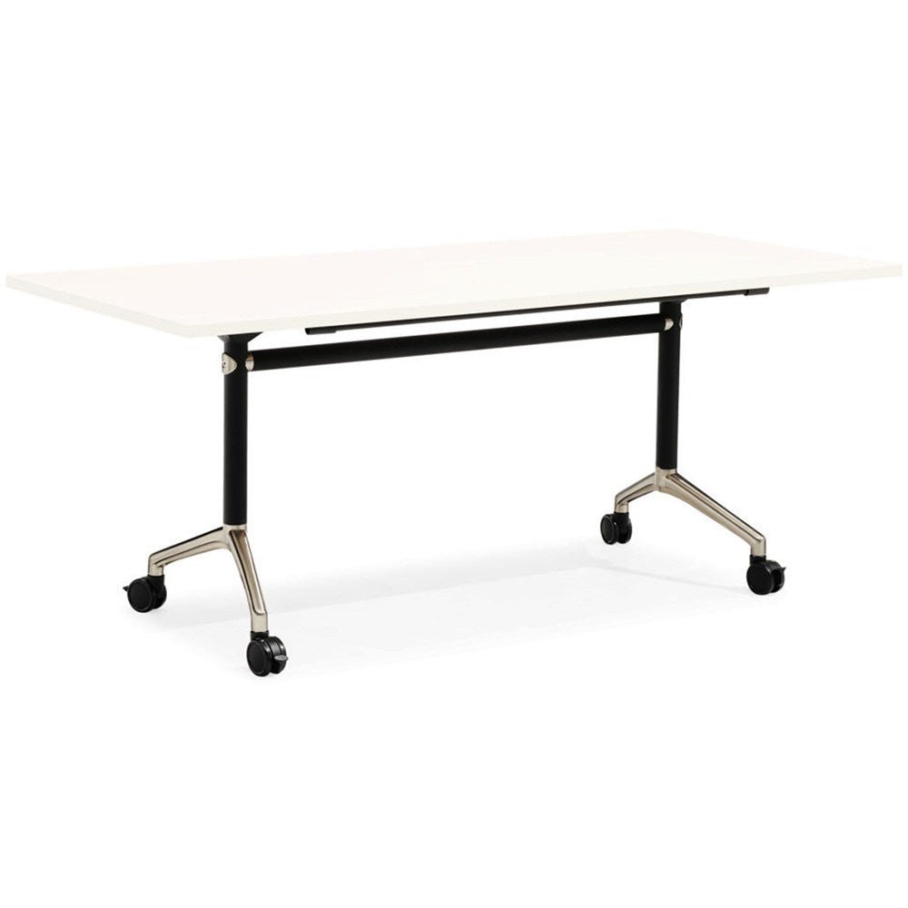 Typhoon Flip Top Table 1500W x 750D x 750H Silver & White | Office Furniture Designs