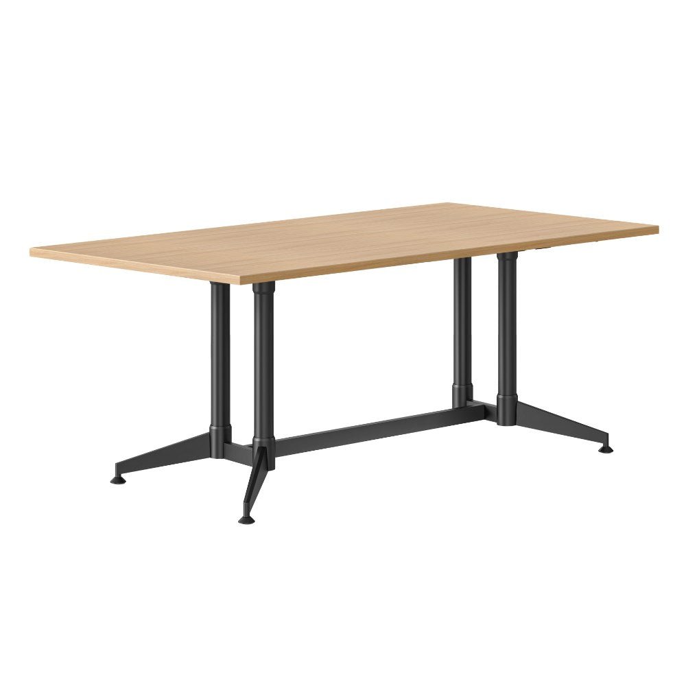 Typhoon Rectangular Meeting Table 1800W x 900D x 750H Black & Oak | Office Furniture Designs