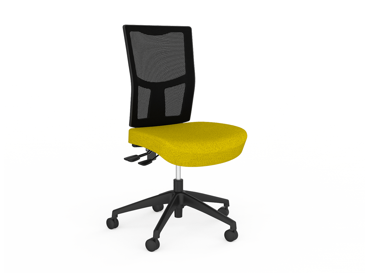 Urban Task Chair Base No Arms Nylon Yellow | Office Furniture Designs