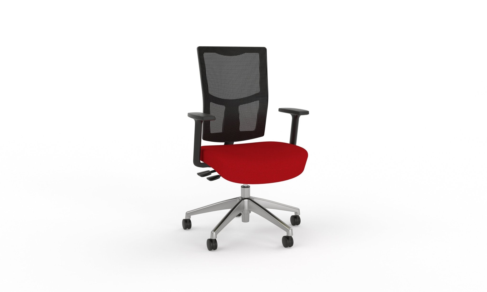 Urban Task Chair Base With Arms Alloy Red | Office Furniture Designs