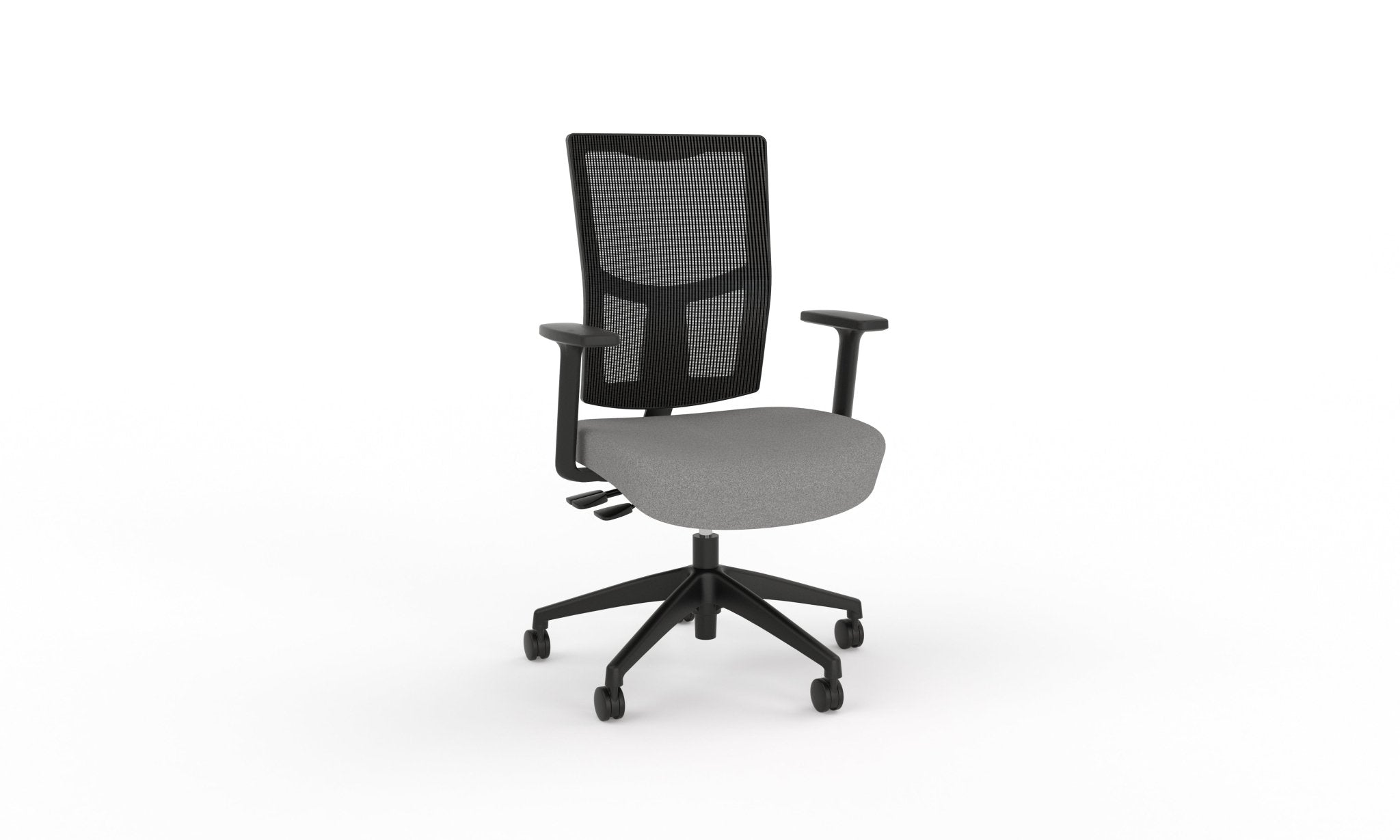 Urban Task Chair Base With Arms Nylon Ash Grey | Office Furniture Designs