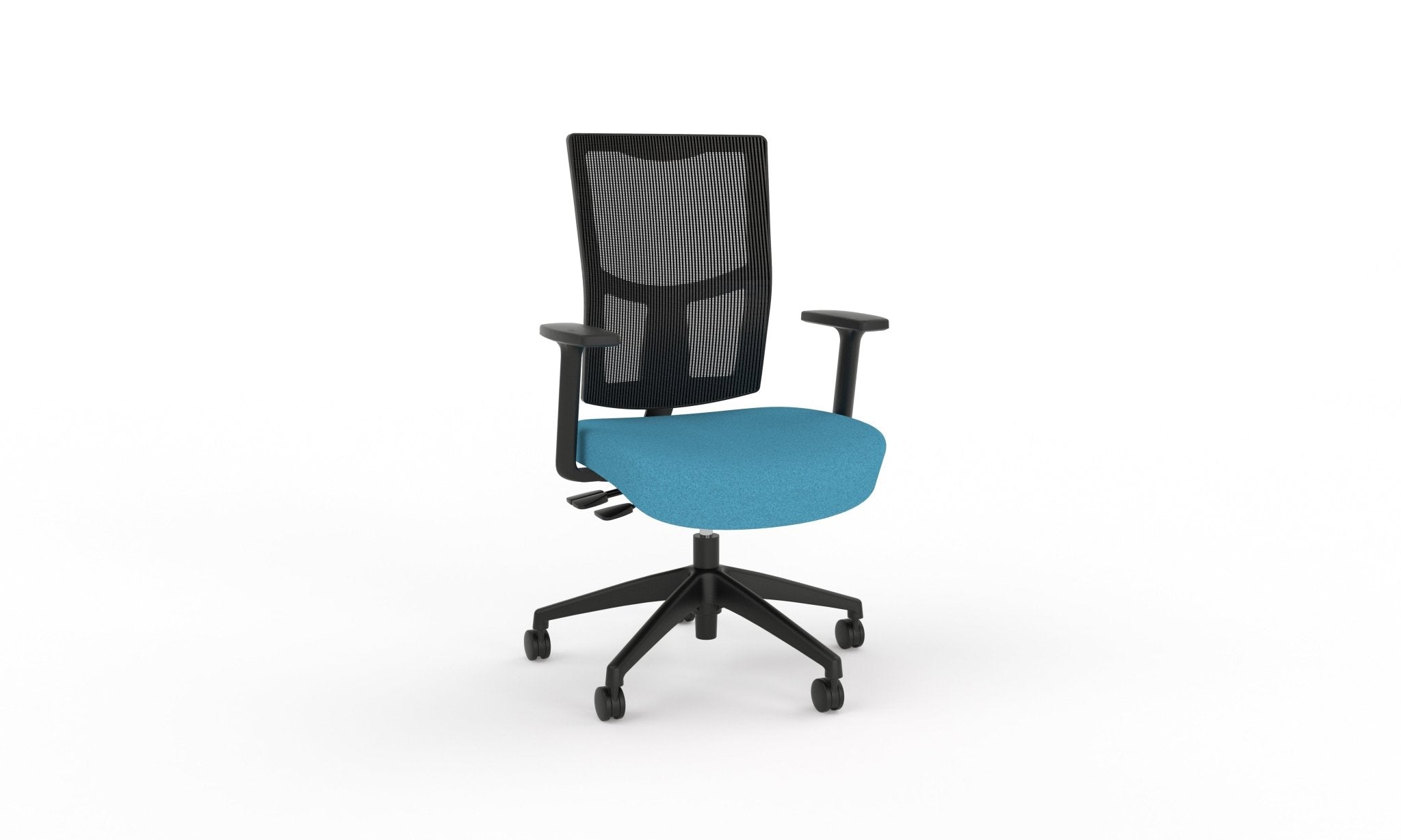 Urban Task Chair Base With Arms Nylon Light Blue | Office Furniture Designs