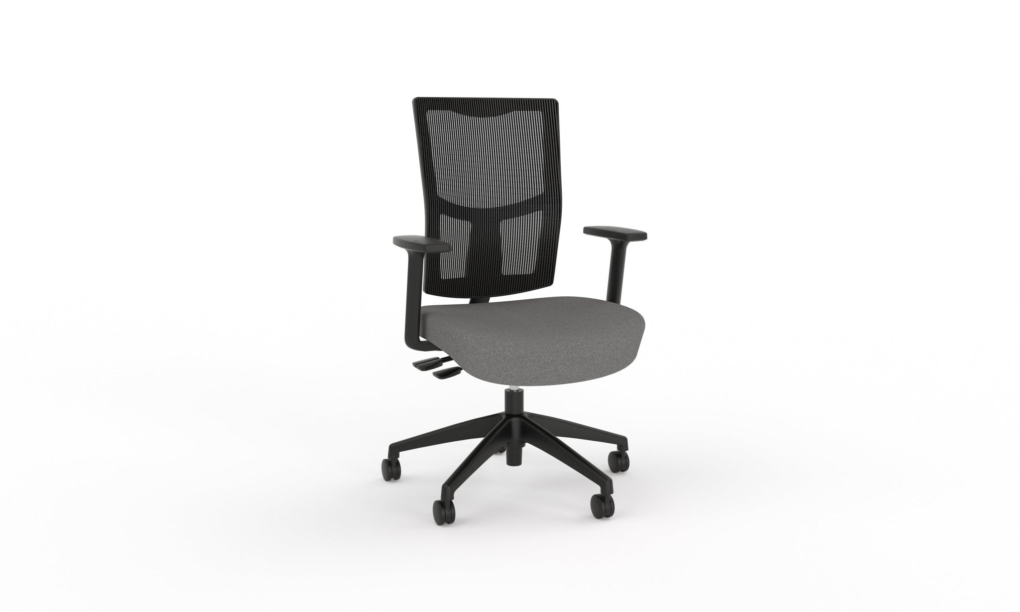 Urban Task Chair Base With Arms Nylon Stone Grey | Office Furniture Designs