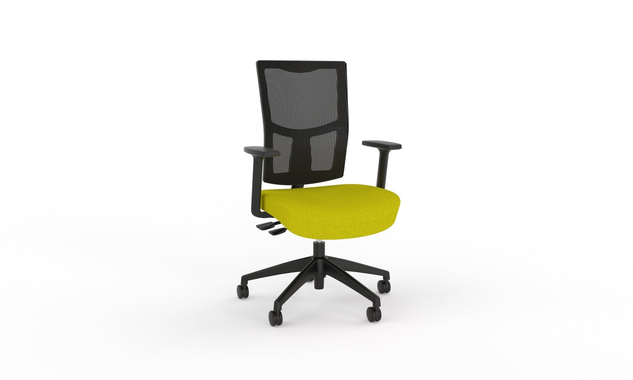 Urban Task Chair Base With Arms Nylon Yellow | Office Furniture Designs