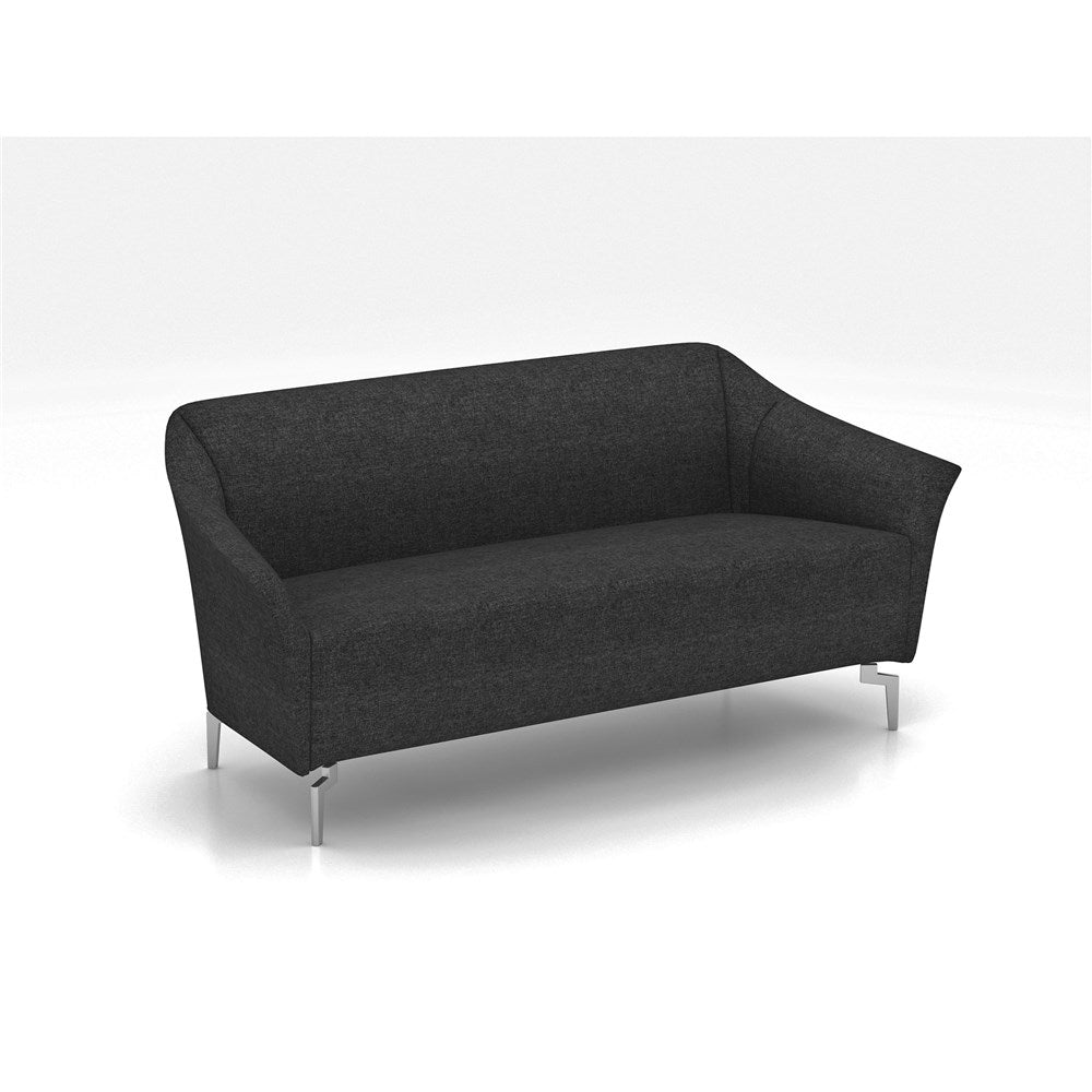 Venice Lounge Fabric 2 seater Charcoal 1280W x 730D x 780H | Office Furniture Designs