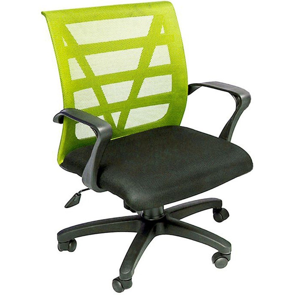 Vienna Office Chair Medium Mesh Back With Arms Fabric Lime | Office Furniture Designs