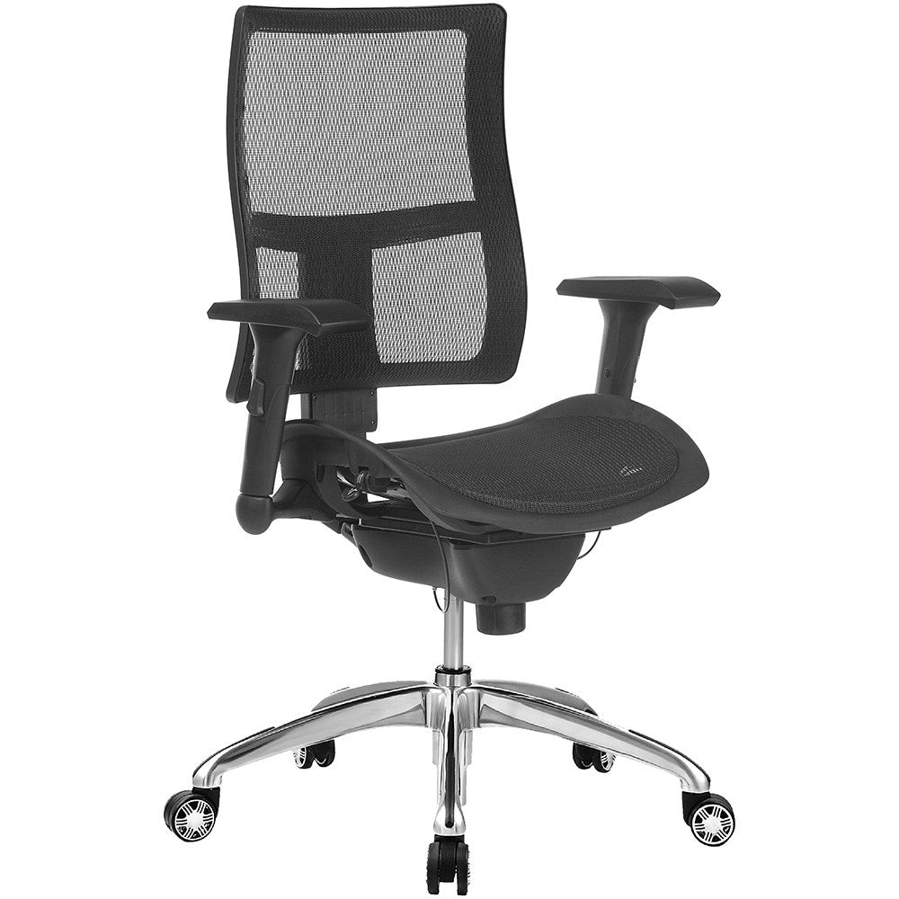 Zodiac Executive Chair Low Back With Arms Mesh Back Black | Office Furniture Designs