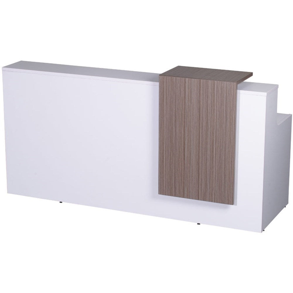 Urban Reception Counter 2200W x 800D x 1150mmH White With Driftwood Panel