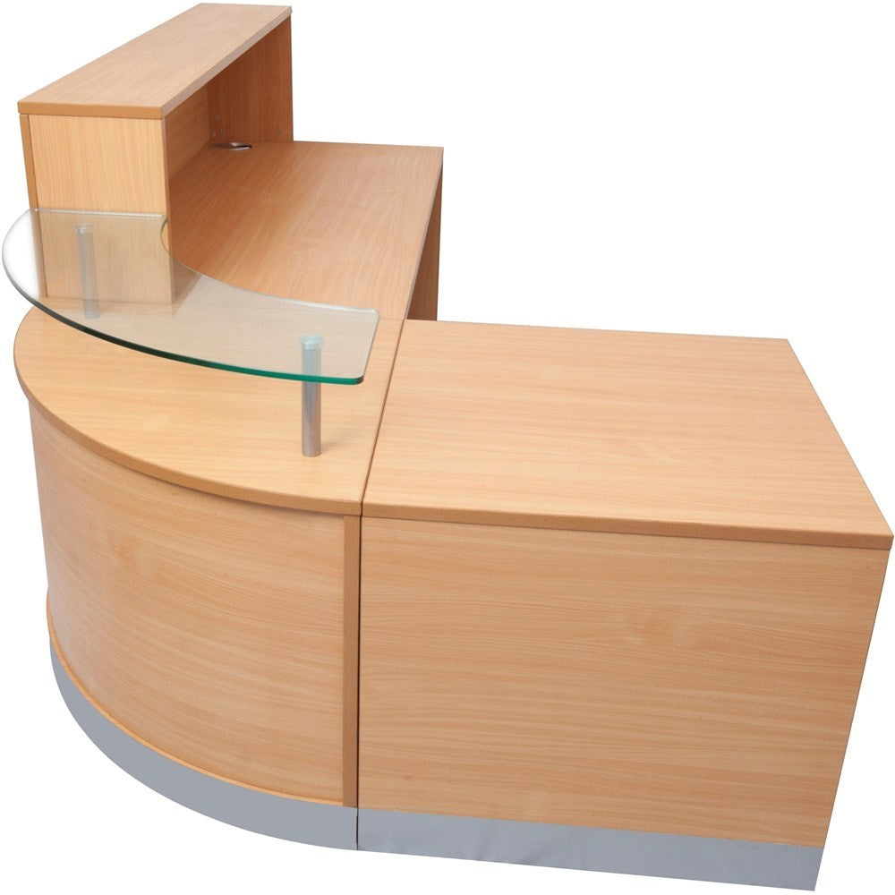 Flow Reception Counter 2400/1600W x 800D  x 1160mmH Beech