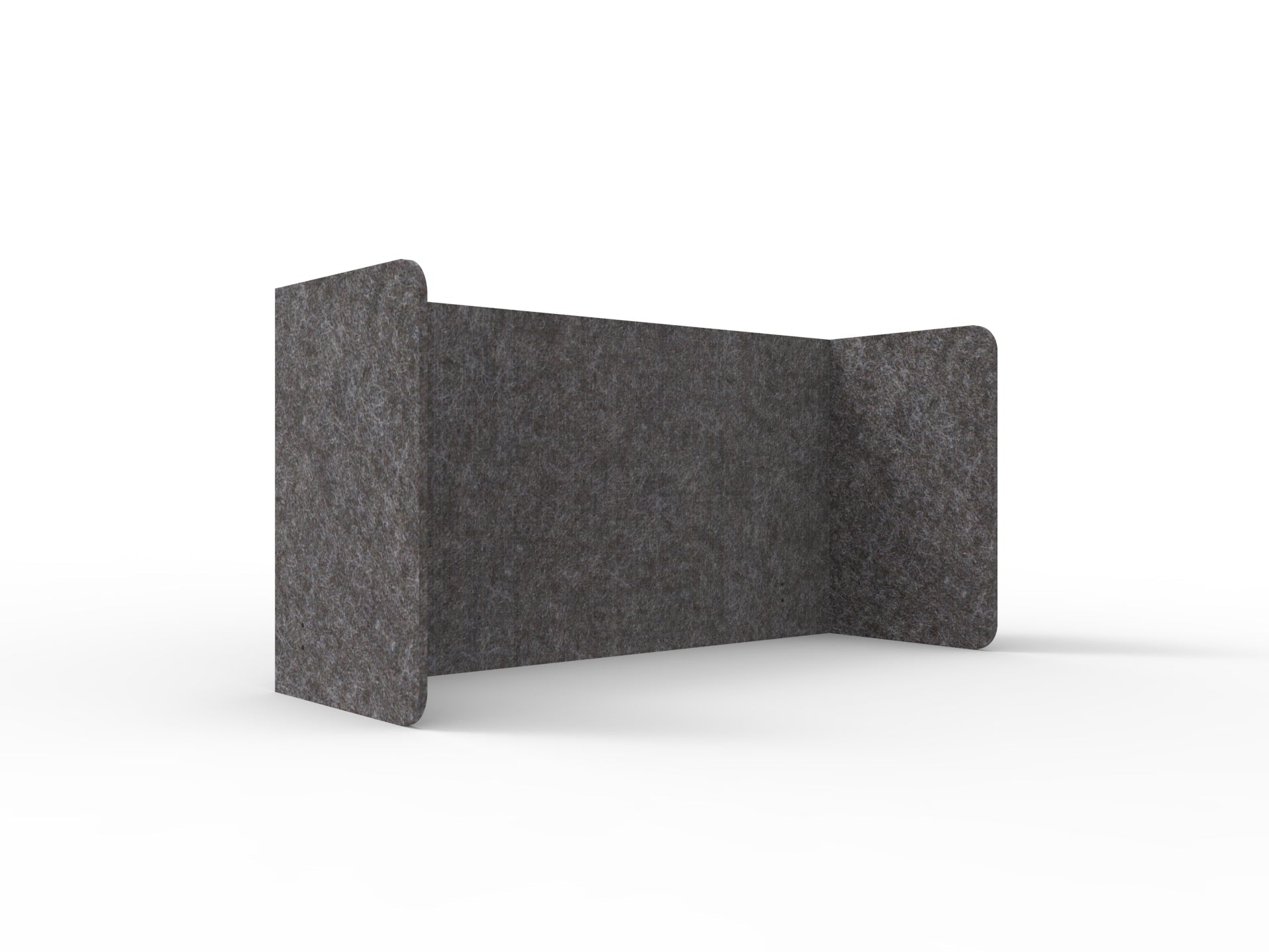 Acouline Double End Wrap Screen - Single Piece - 90 Deg. Cut 2000mm W x 600mm H 12mm Char | Office Furniture Designs