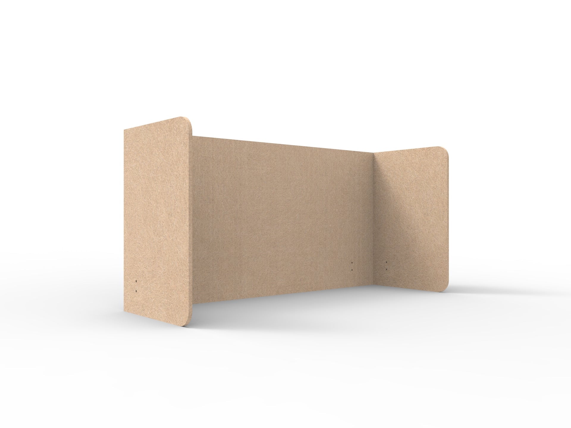 Acouline Double End Wrap Screen - Single Piece - 90 Deg. Cut 2000mm W x 600mm H 12mm Clay | Office Furniture Designs