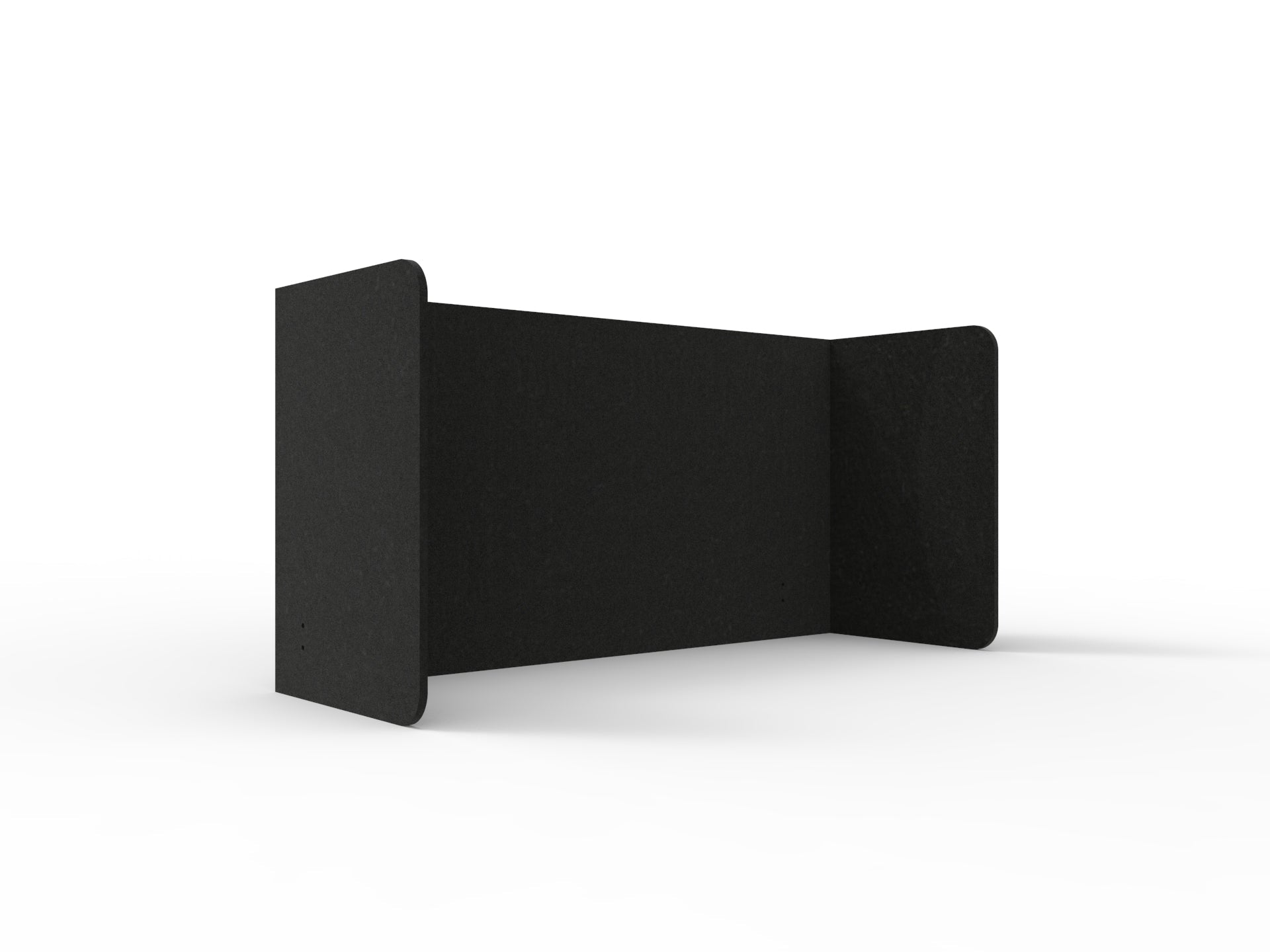 Acouline Double End Wrap Screen - Single Piece - 90 Deg. Cut 2000mm W x 600mm H 12mm Coal | Office Furniture Designs