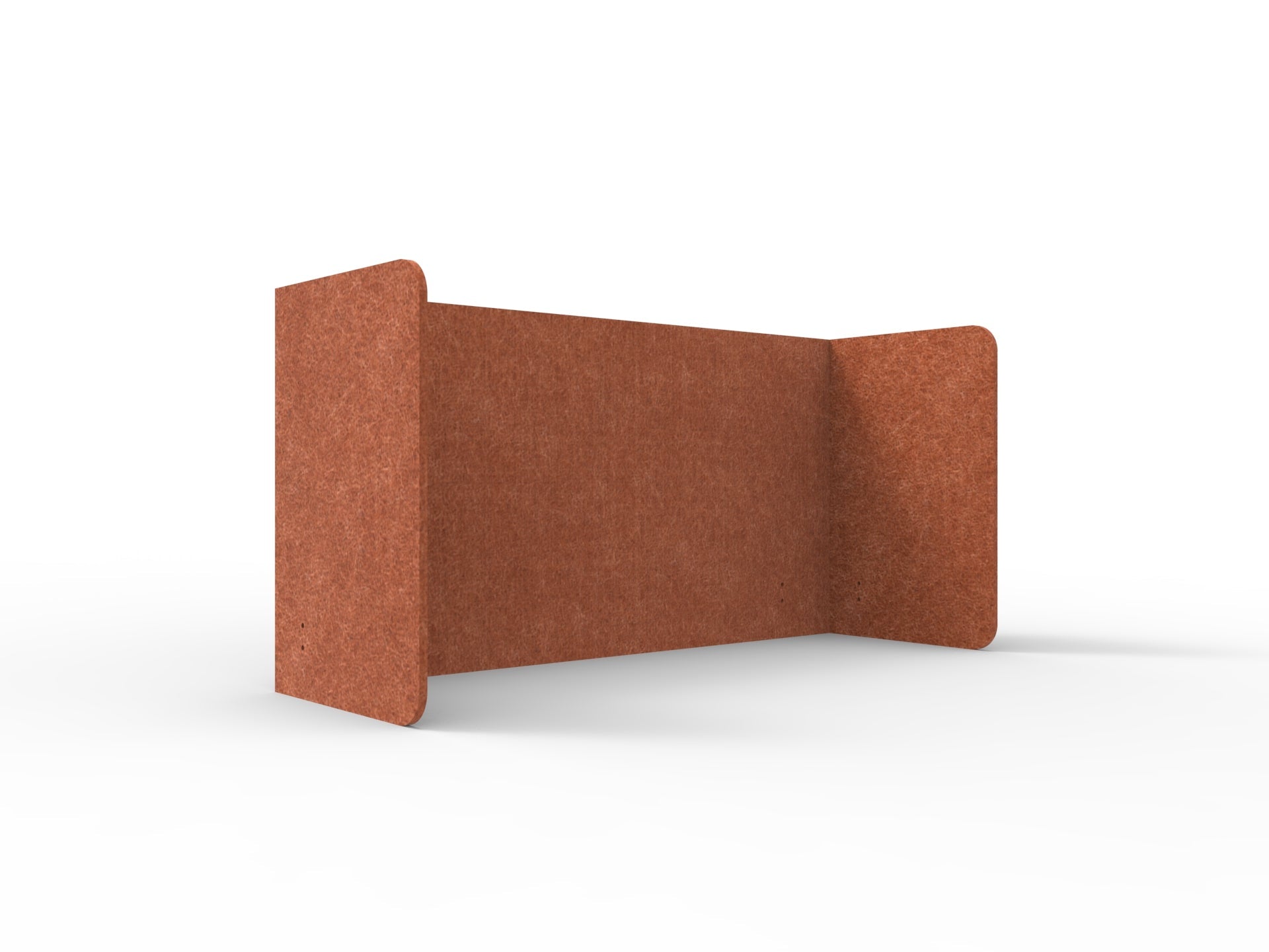 Acouline Double End Wrap Screen - Single Piece - 90 Deg. Cut 2000mm W x 600mm H 12mm Ember | Office Furniture Designs