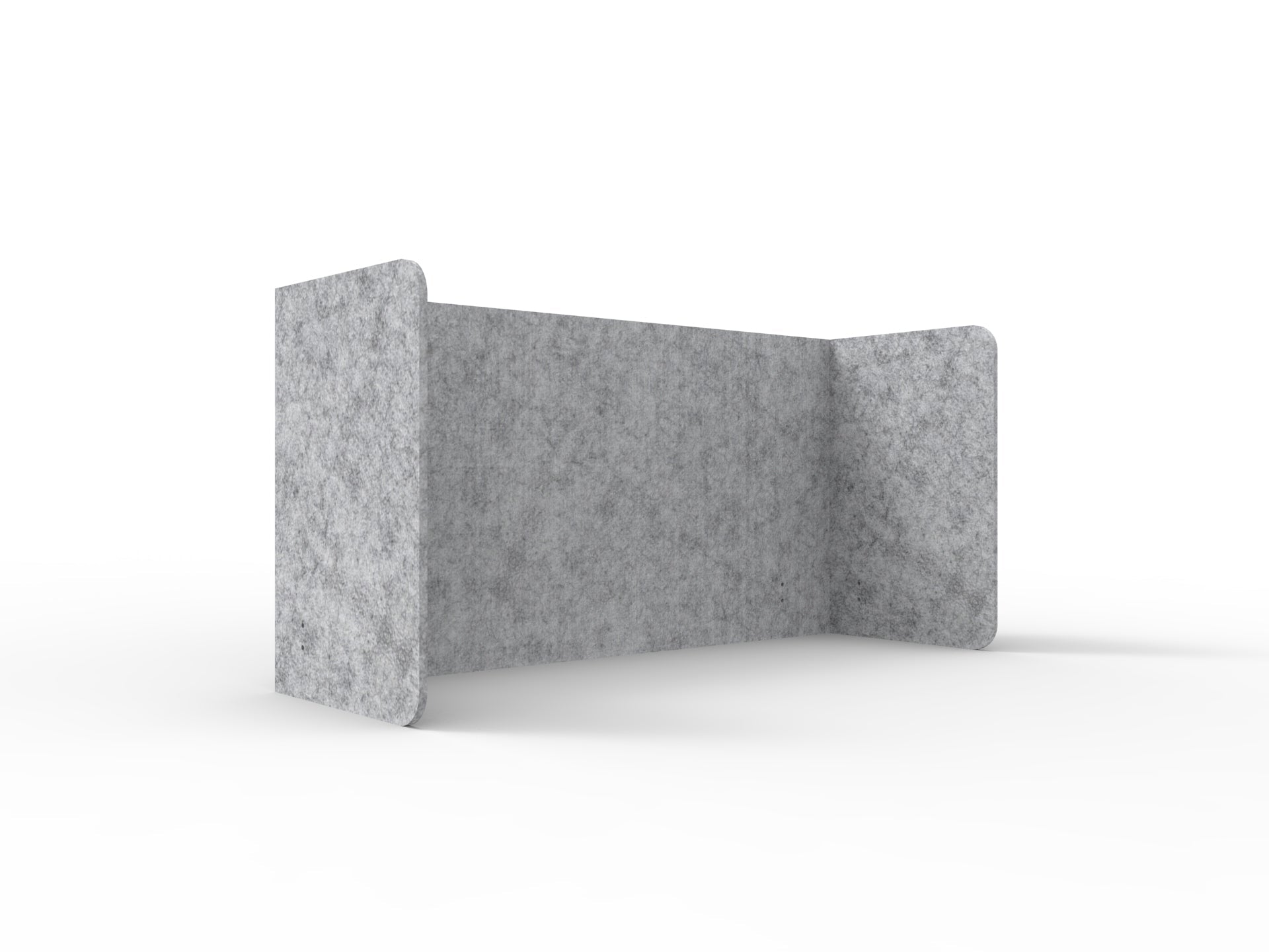 Acouline Double End Wrap Screen - Single Piece - 90 Deg. Cut 2000mm W x 600mm H 12mm Flint | Office Furniture Designs