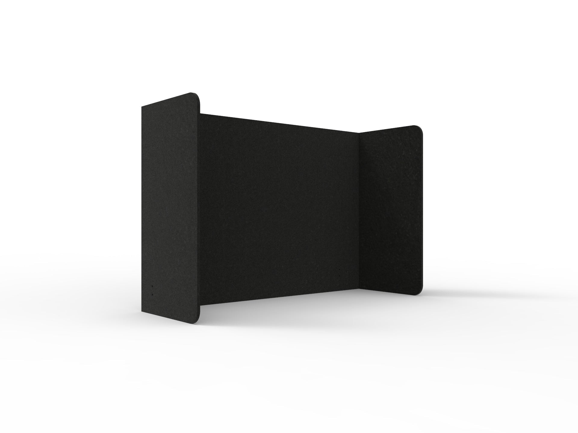 Acouline Double End Wrap Screen - Single Piece - 90 Deg. Cut 2000mm W x 800mm H 12mm Coal | Office Furniture Designs