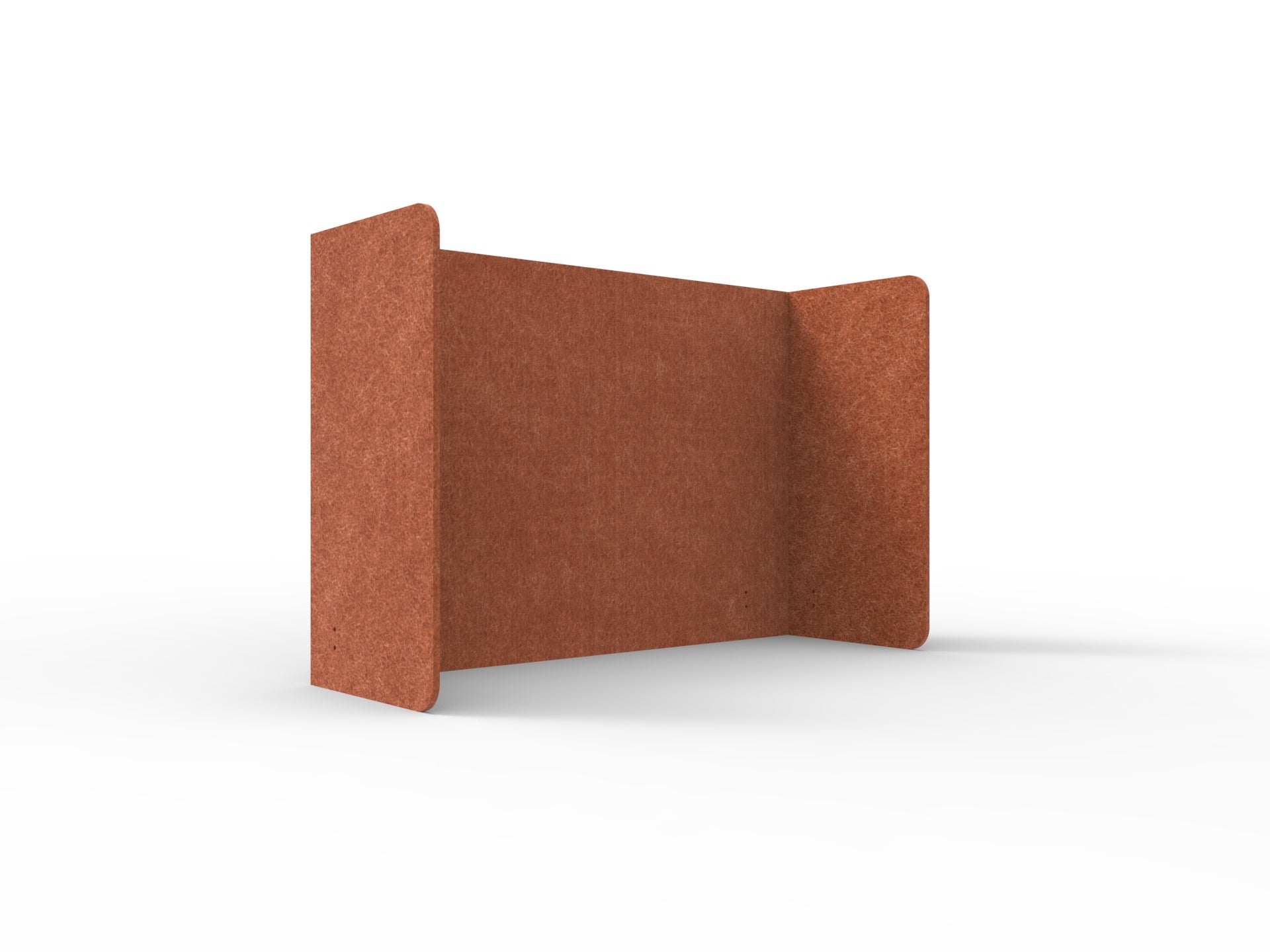 Acouline Double End Wrap Screen - Single Piece - 90 Deg. Cut 2000mm W x 800mm H 12mm Ember | Office Furniture Designs