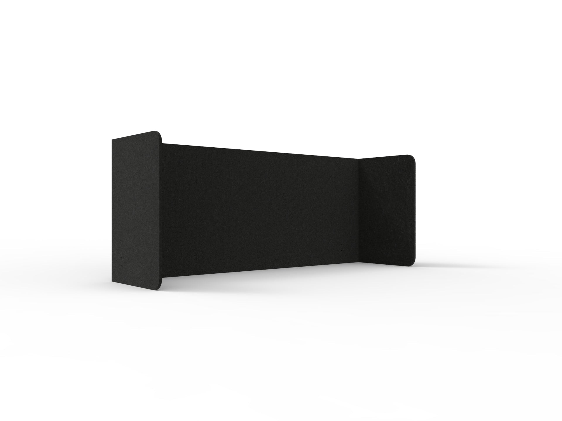 Acouline Double End Wrap Screen - Single Piece - 90 Deg. Cut 2300mm W x 600mm H 12mm Coal | Office Furniture Designs