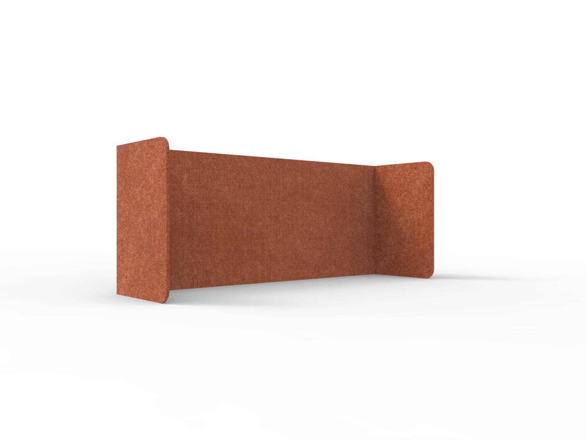Acouline Double End Wrap Screen - Single Piece - 90 Deg. Cut 2300mm W x 600mm H 12mm Ember | Office Furniture Designs