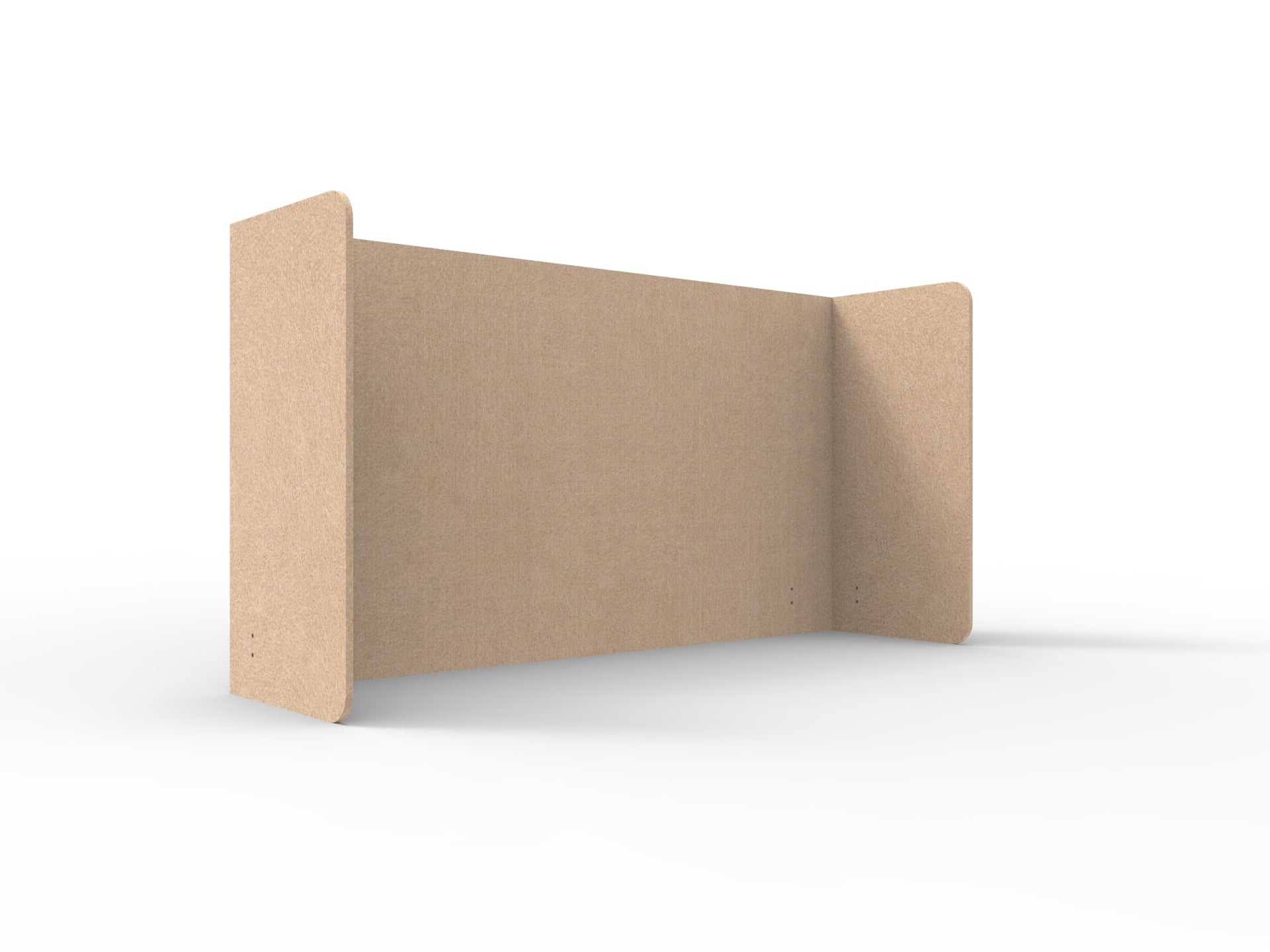 Acouline Double End Wrap Screen - Single Piece - 90 Deg. Cut 2300mm W x 800mm H 12mm Clay | Office Furniture Designs