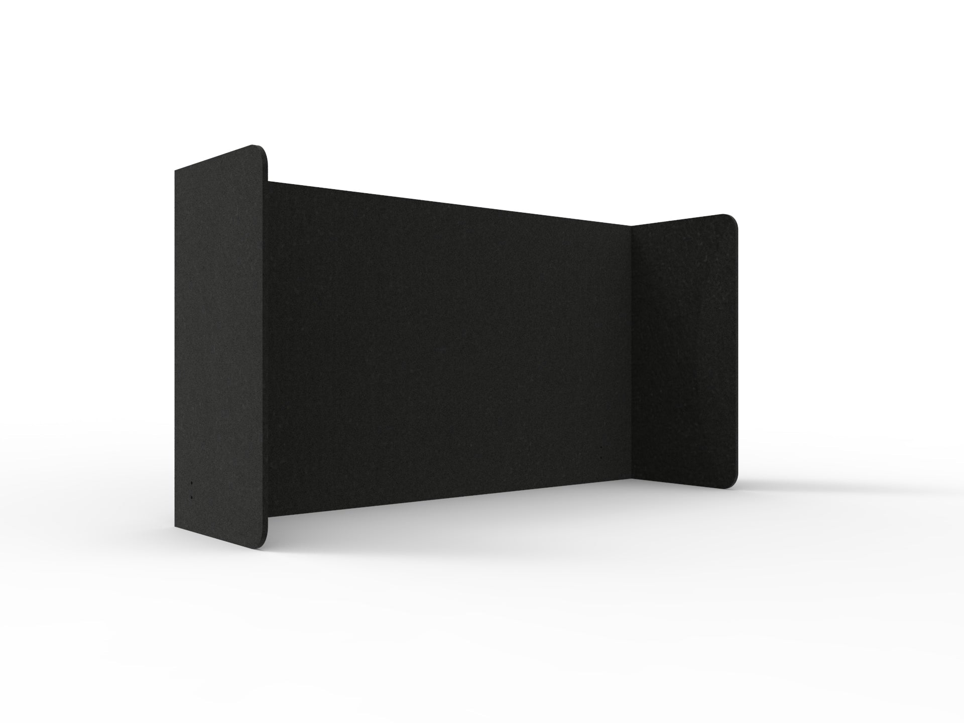 Acouline Double End Wrap Screen - Single Piece - 90 Deg. Cut 2300mm W x 800mm H 12mm Coal | Office Furniture Designs