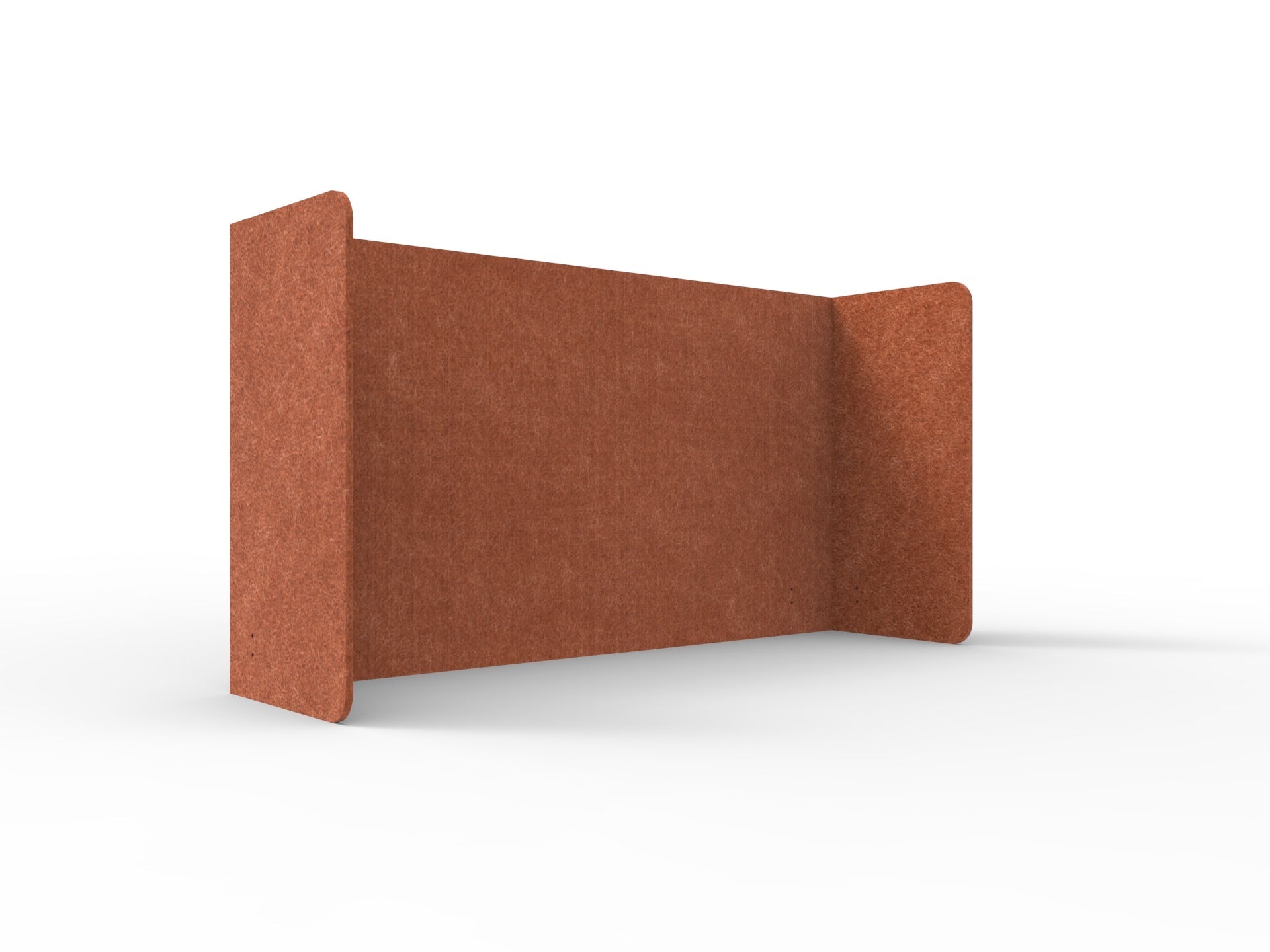 Acouline Double End Wrap Screen - Single Piece - 90 Deg. Cut 2300mm W x 800mm H 12mm Ember | Office Furniture Designs