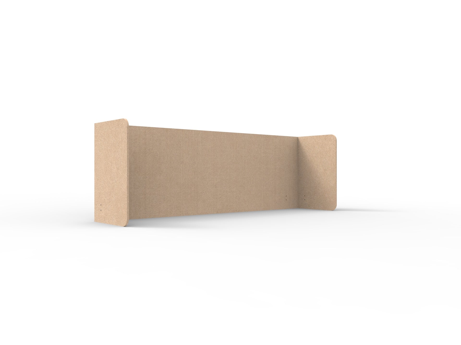 Acouline Double End Wrap Screen - Single Piece - 90 Deg. Cut 2600mm W x 600mm H 12mm Clay | Office Furniture Designs