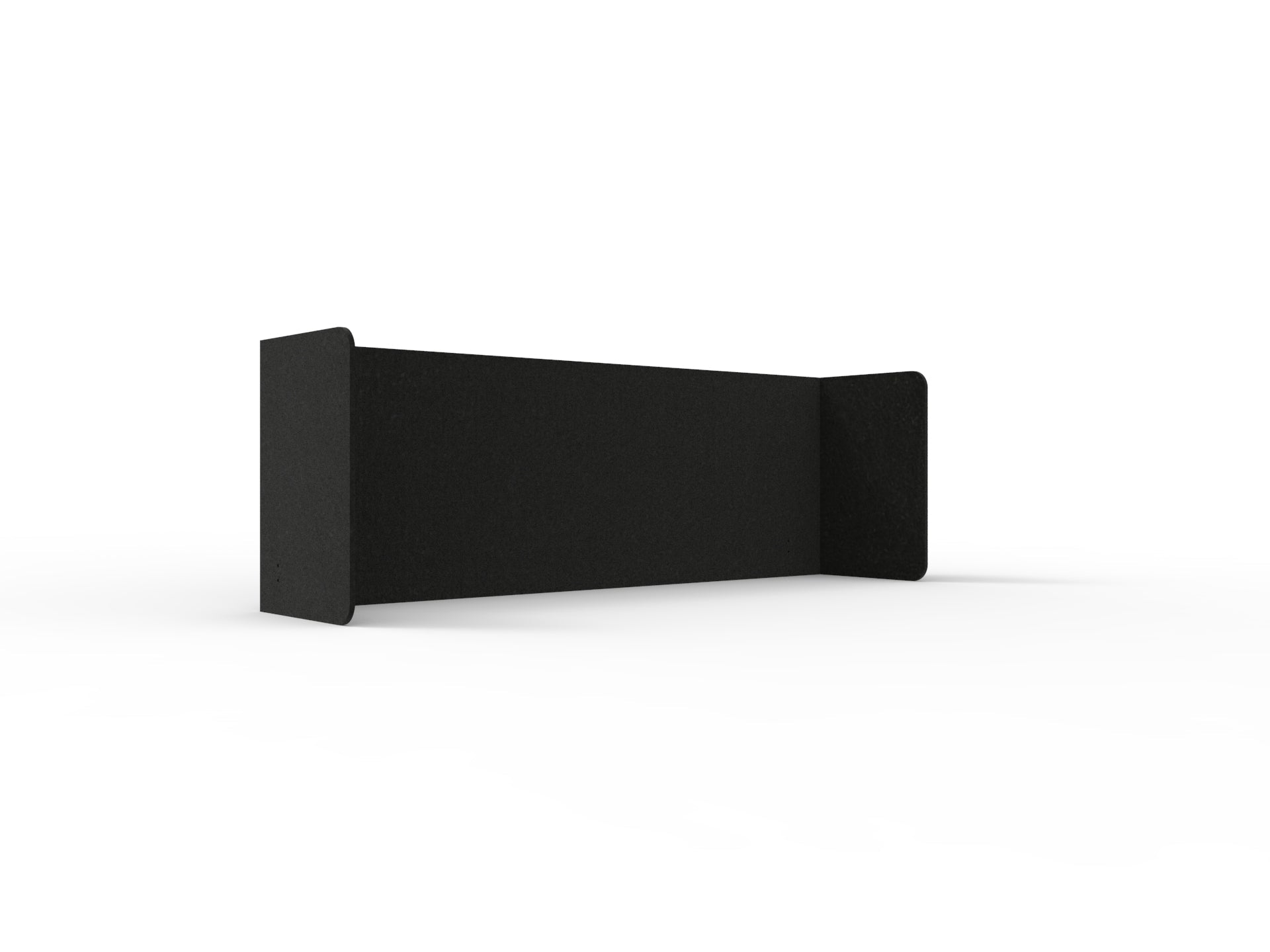 Acouline Double End Wrap Screen - Single Piece - 90 Deg. Cut 2600mm W x 600mm H 12mm Coal | Office Furniture Designs