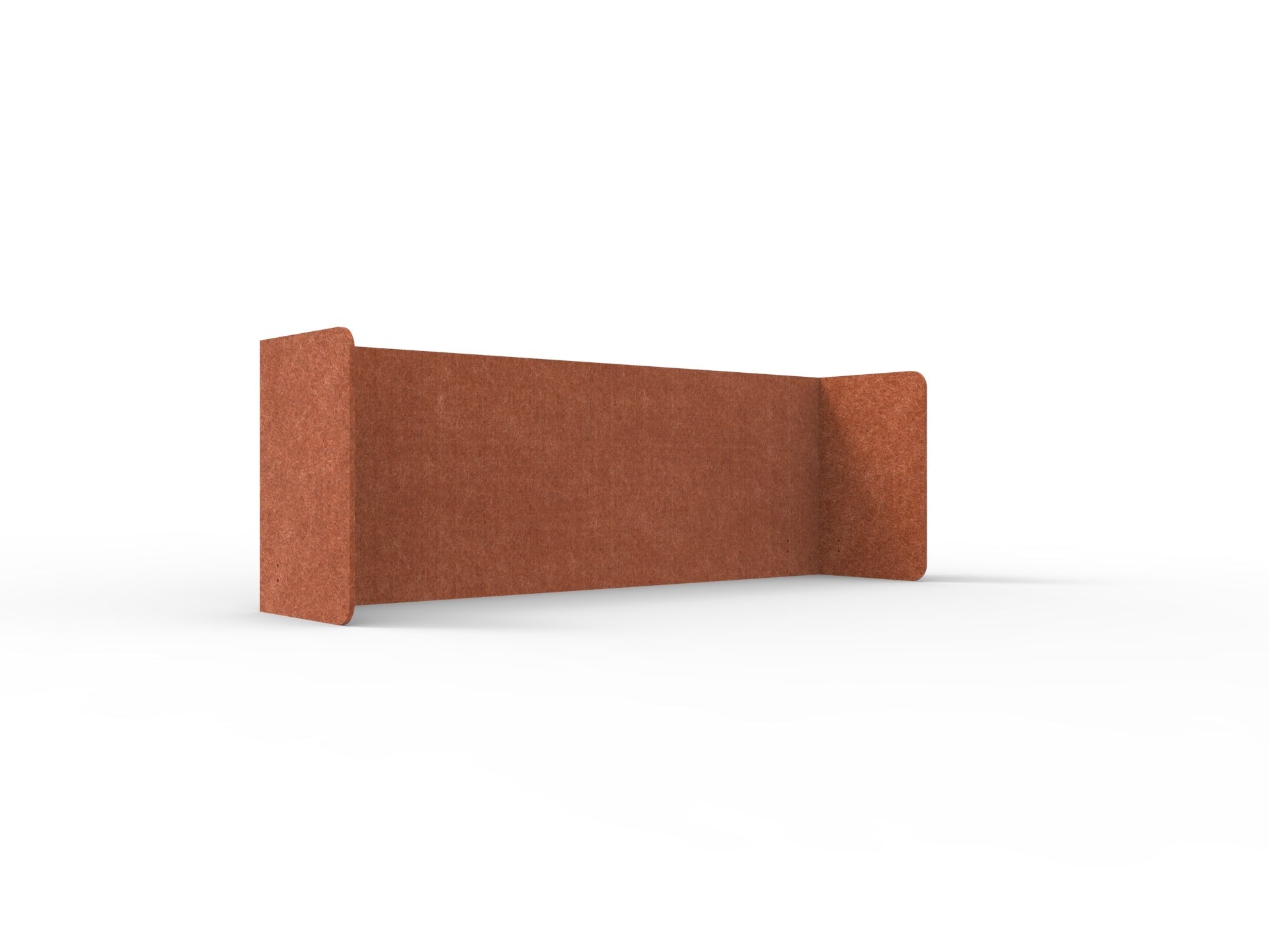 Acouline Double End Wrap Screen - Single Piece - 90 Deg. Cut 2600mm W x 600mm H 12mm Ember | Office Furniture Designs