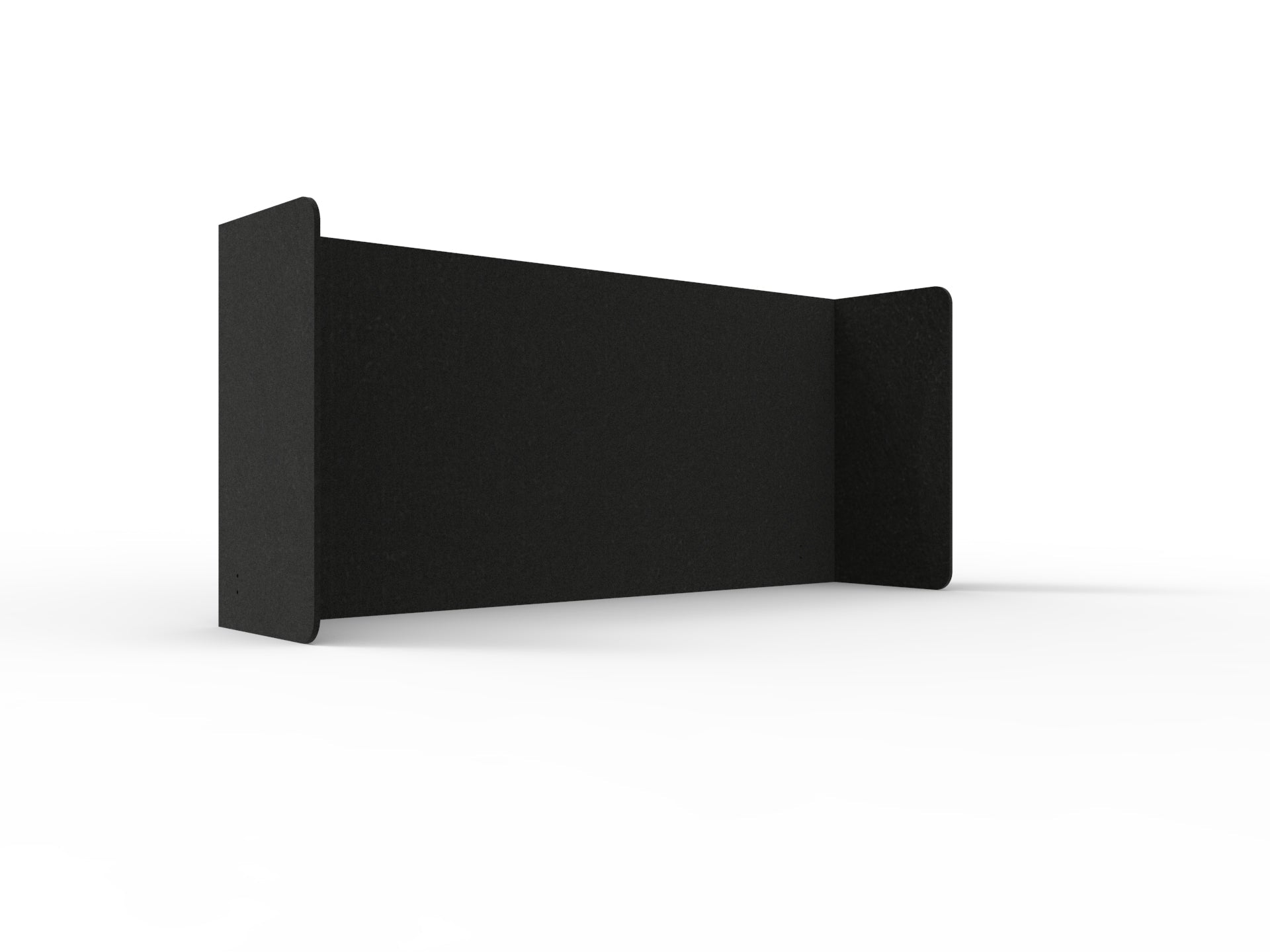 Acouline Double End Wrap Screen - Single Piece - 90 Deg. Cut 2600mm W x 800mm H 12mm Coal | Office Furniture Designs