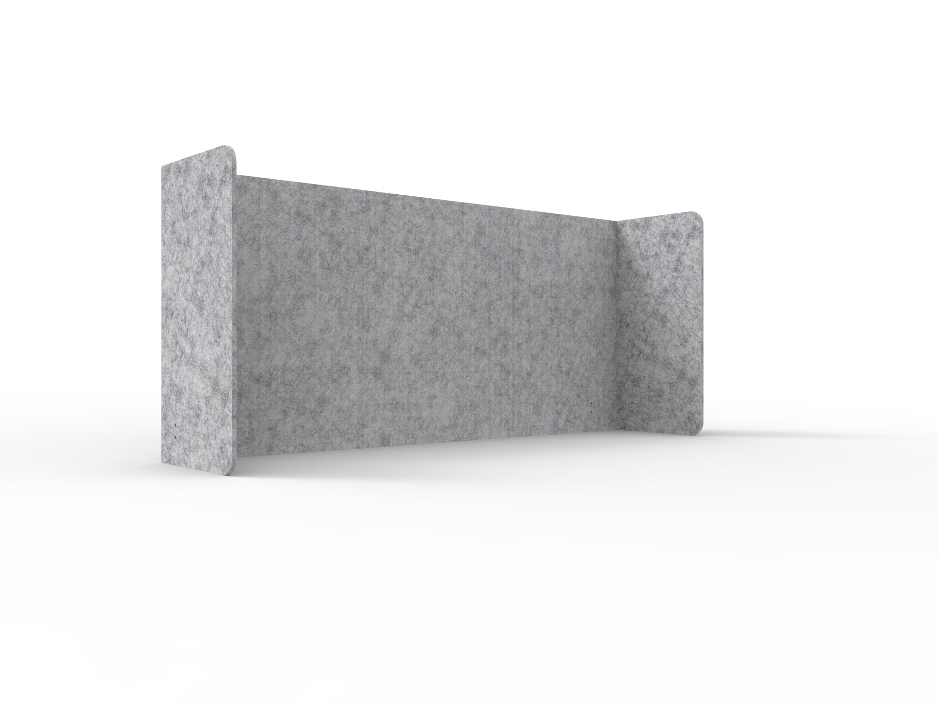 Acouline Double End Wrap Screen - Single Piece - 90 Deg. Cut 2600mm W x 800mm H 12mm Flint | Office Furniture Designs