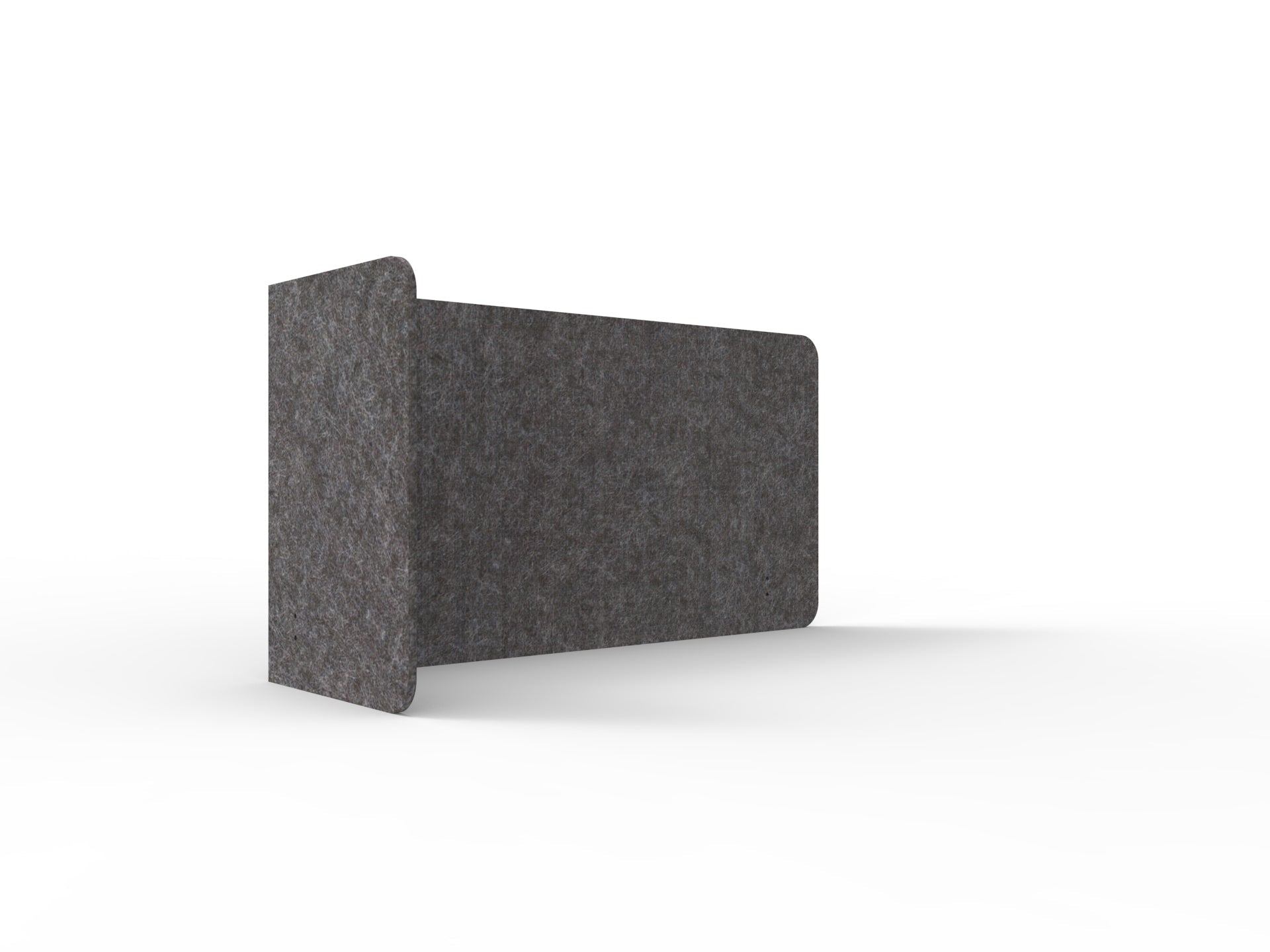Acouline Single End Wrap Screen - 90 Deg. Cut Left Hand Return 1600mm W x 600mm H x 12mm T Char | Office Furniture Designs