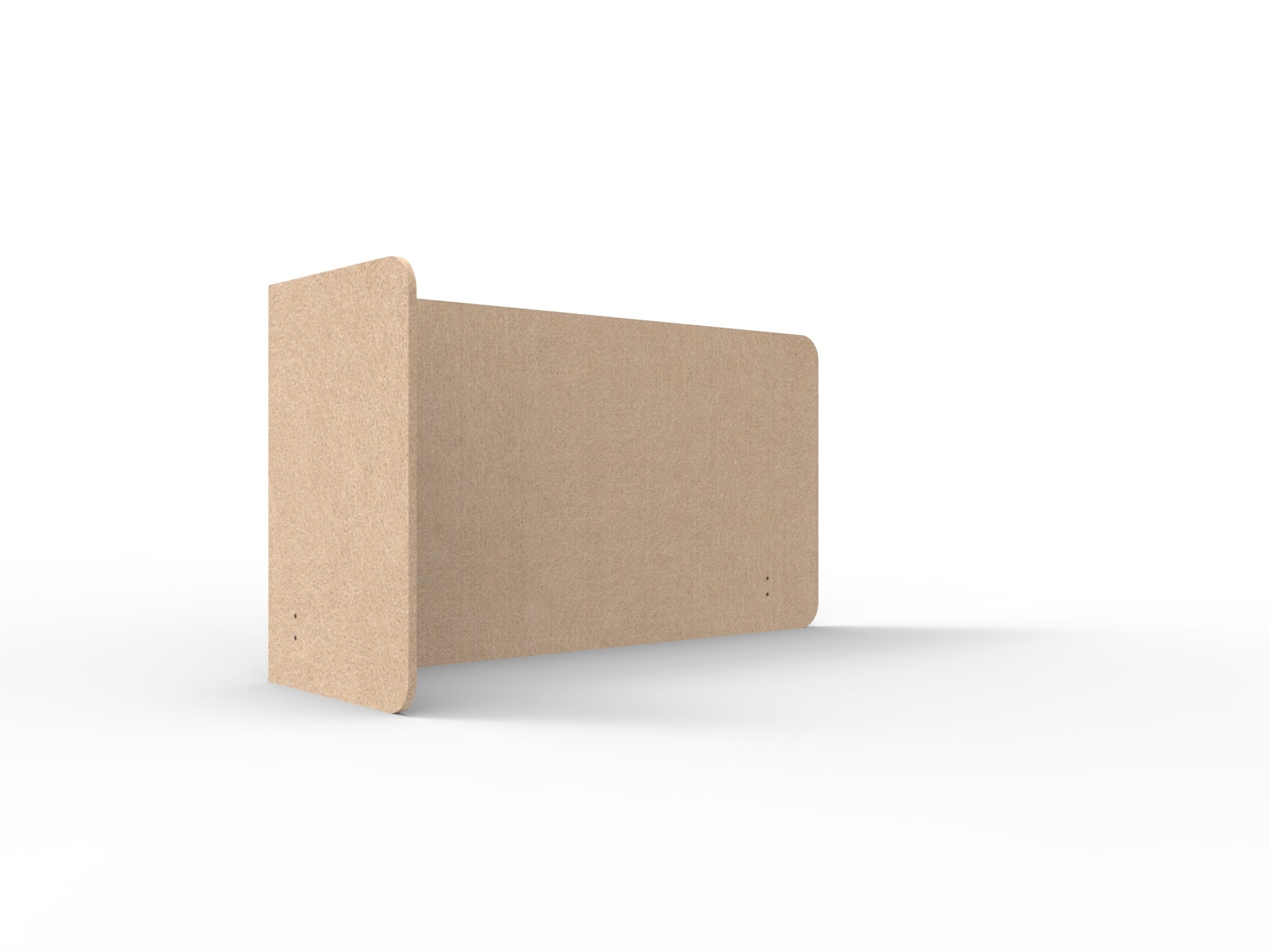 Acouline Single End Wrap Screen - 90 Deg. Cut Left Hand Return 1600mm W x 600mm H x 12mm T Clay | Office Furniture Designs