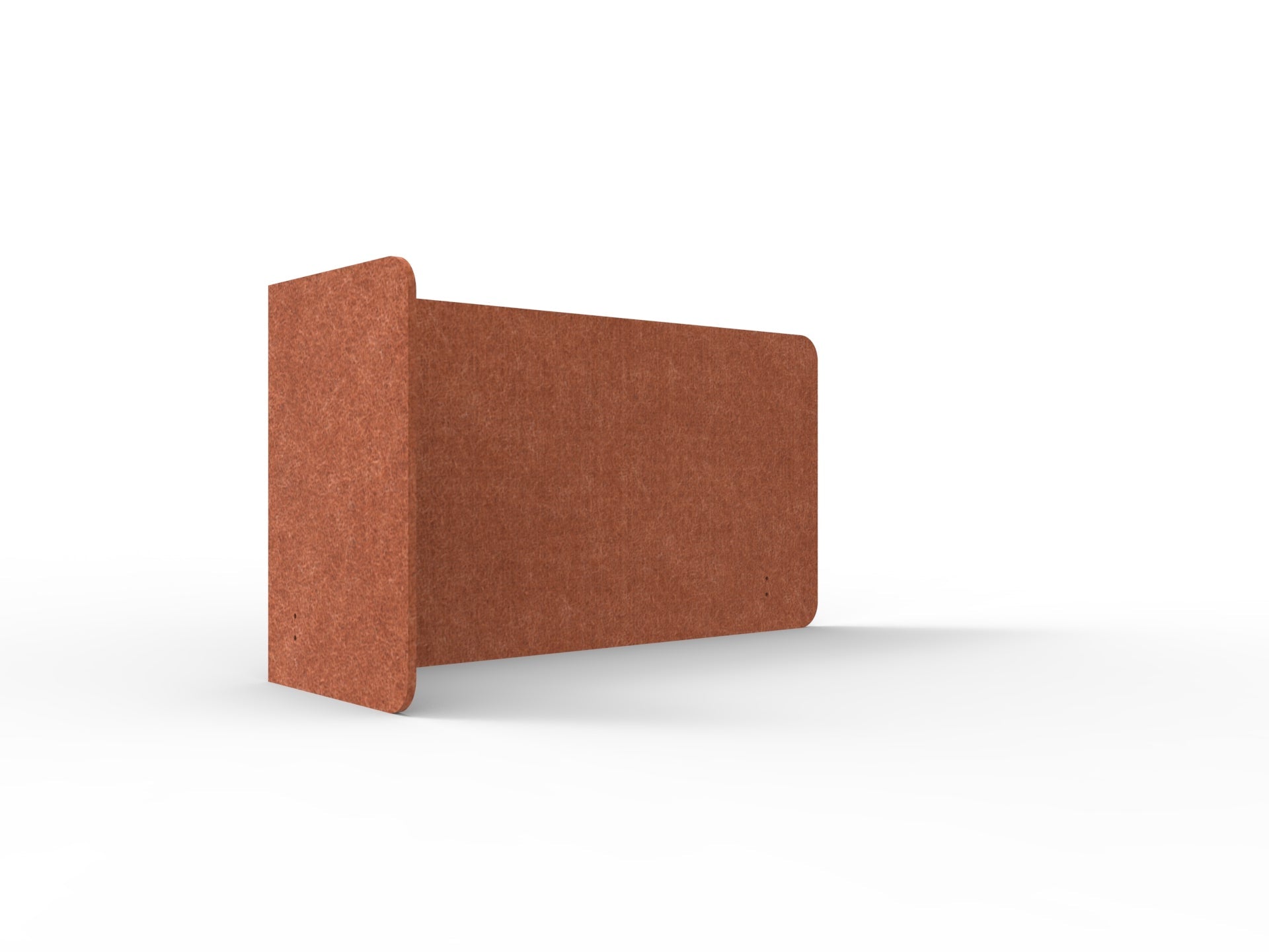 Acouline Single End Wrap Screen - 90 Deg. Cut Left Hand Return 1600mm W x 600mm H x 12mm T Ember | Office Furniture Designs