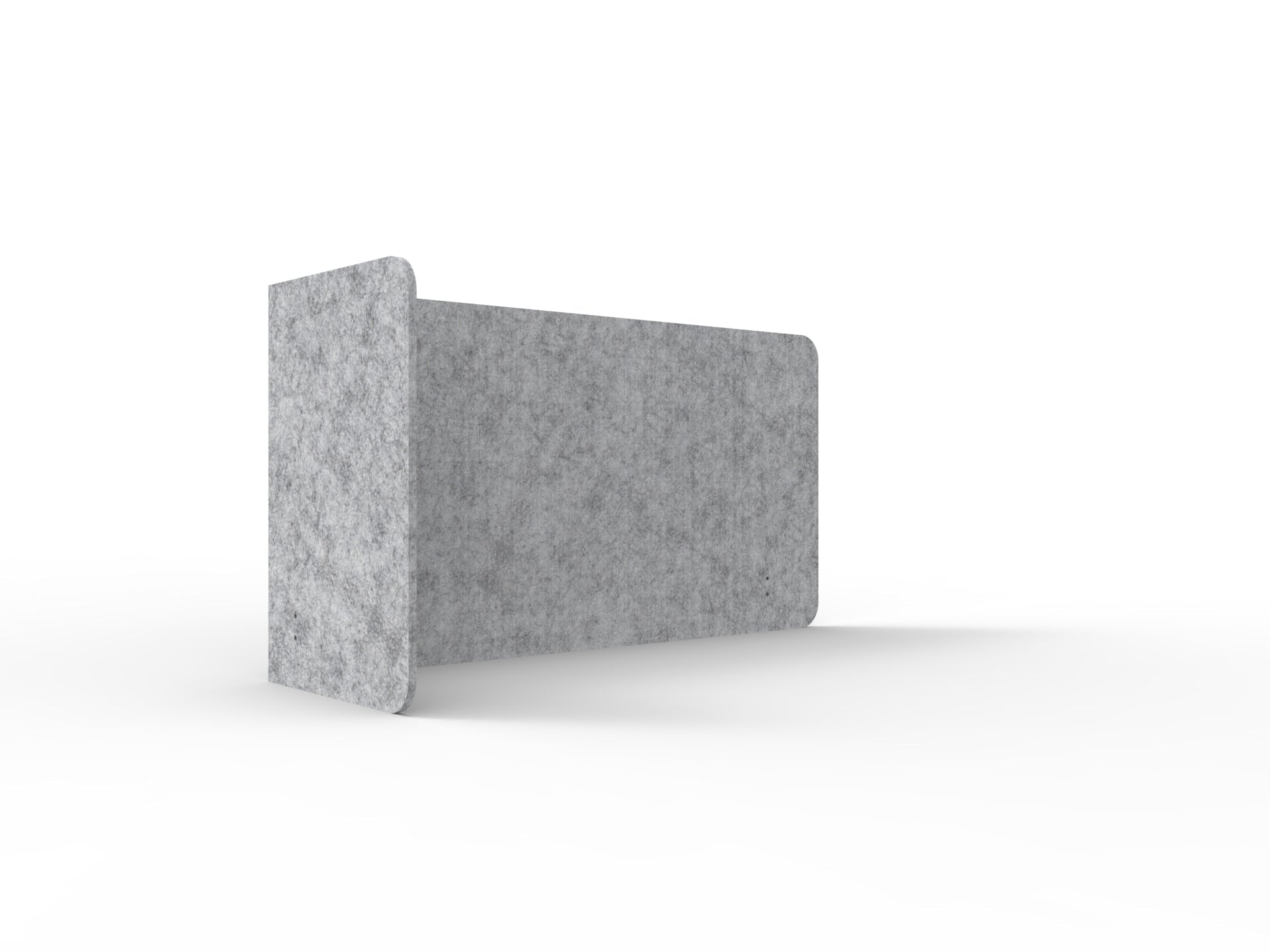 Acouline Single End Wrap Screen - 90 Deg. Cut Left Hand Return 1600mm W x 600mm H x 12mm T Flint | Office Furniture Designs