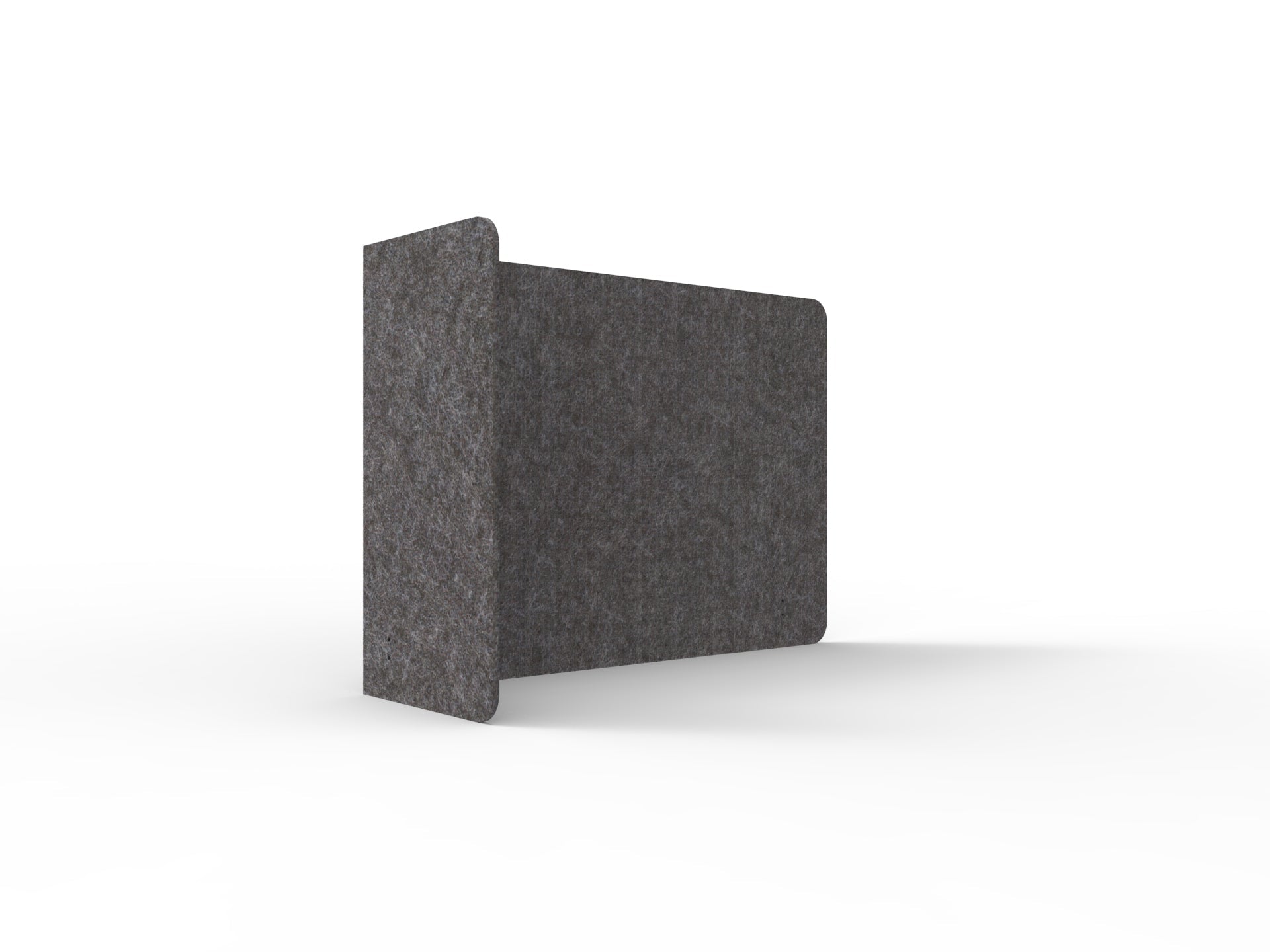 Acouline Single End Wrap Screen - 90 Deg. Cut Left Hand Return 1600mm W x 800mm H x 12mm T Char | Office Furniture Designs