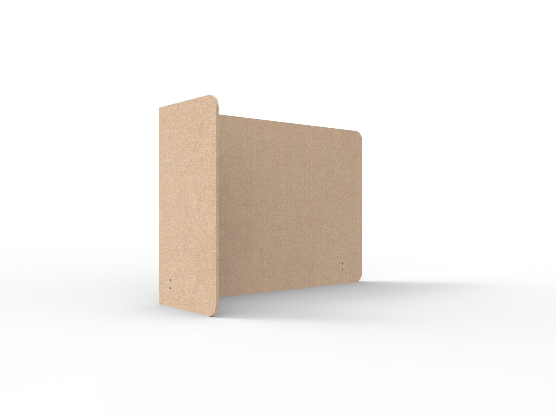 Acouline Single End Wrap Screen - 90 Deg. Cut Left Hand Return 1600mm W x 800mm H x 12mm T Clay | Office Furniture Designs