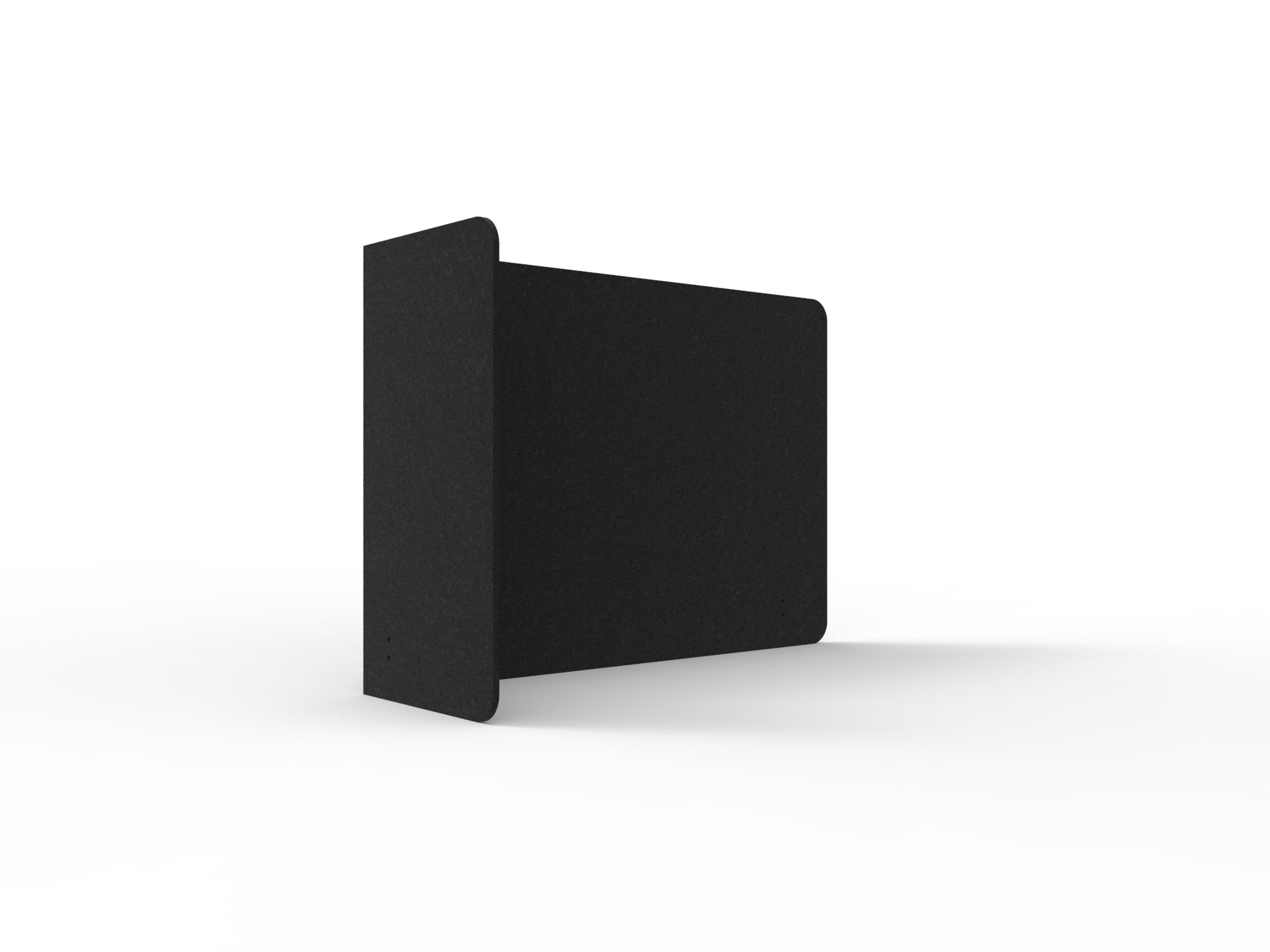 Acouline Single End Wrap Screen - 90 Deg. Cut Left Hand Return 1600mm W x 800mm H x 12mm T Coal | Office Furniture Designs