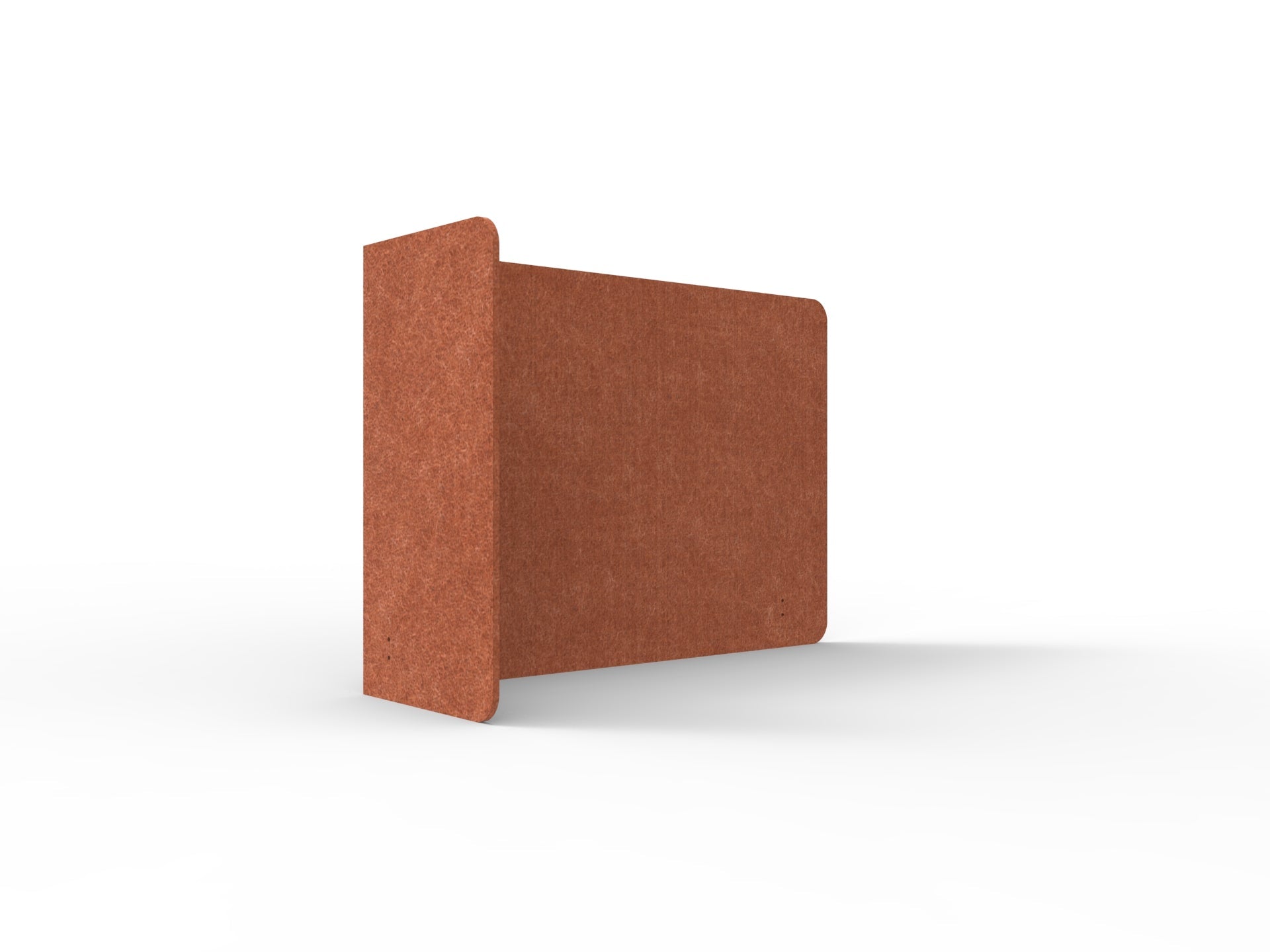 Acouline Single End Wrap Screen - 90 Deg. Cut Left Hand Return 1600mm W x 800mm H x 12mm T Ember | Office Furniture Designs