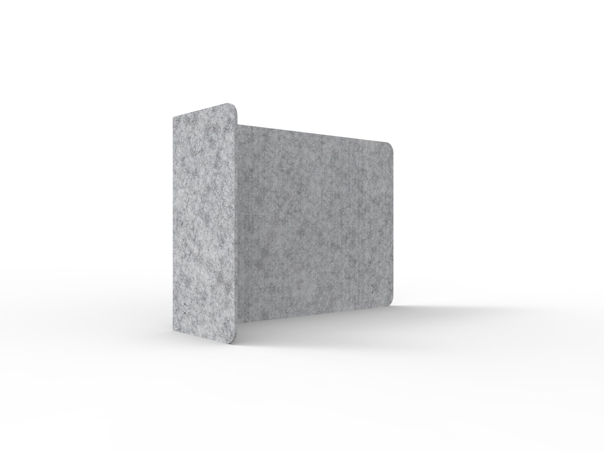 Acouline Single End Wrap Screen - 90 Deg. Cut Left Hand Return 1600mm W x 800mm H x 12mm T Flint | Office Furniture Designs