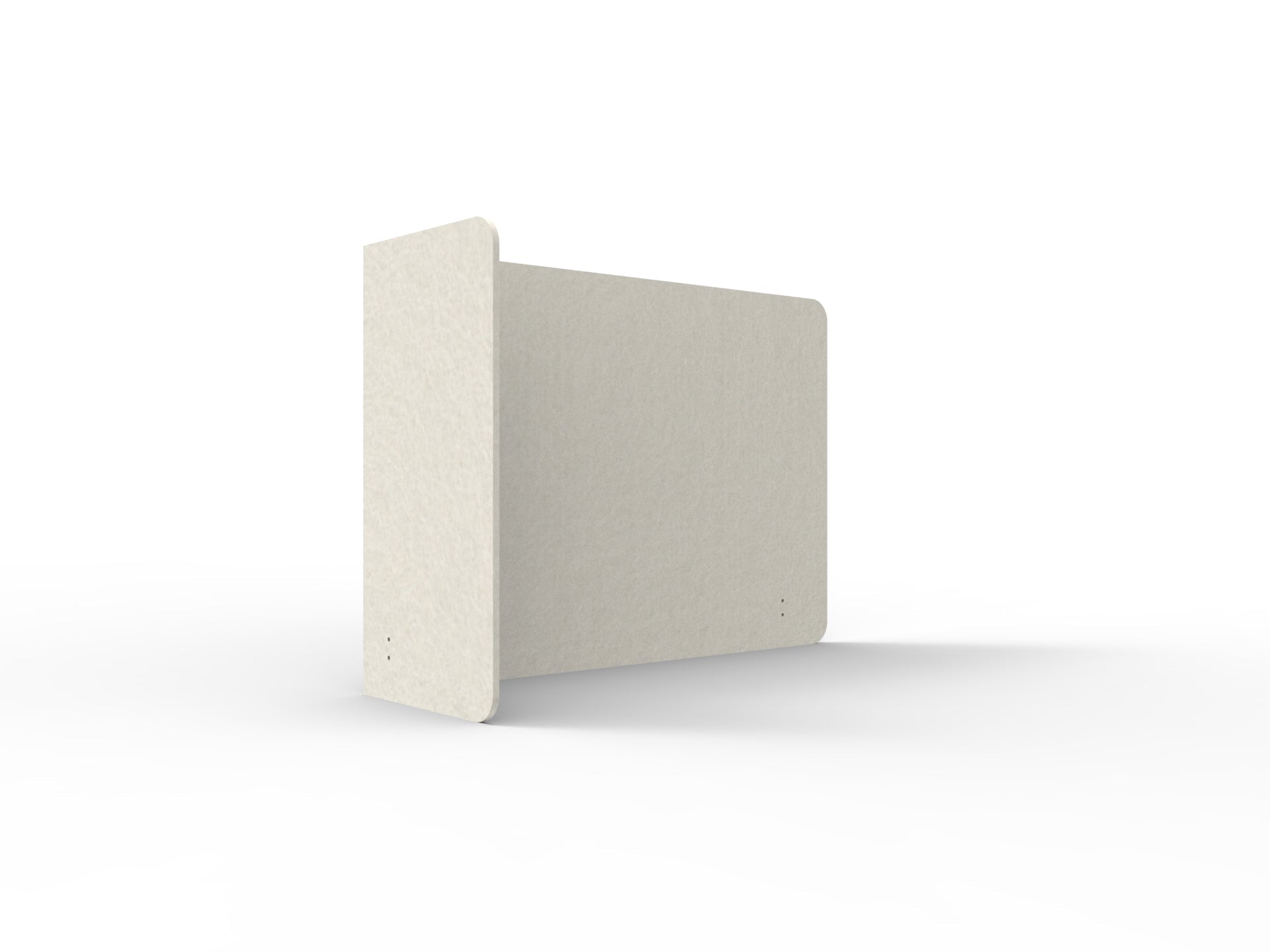 Acouline Single End Wrap Screen - 90 Deg. Cut Left Hand Return 1600mm W x 800mm H x 12mm T Frost | Office Furniture Designs