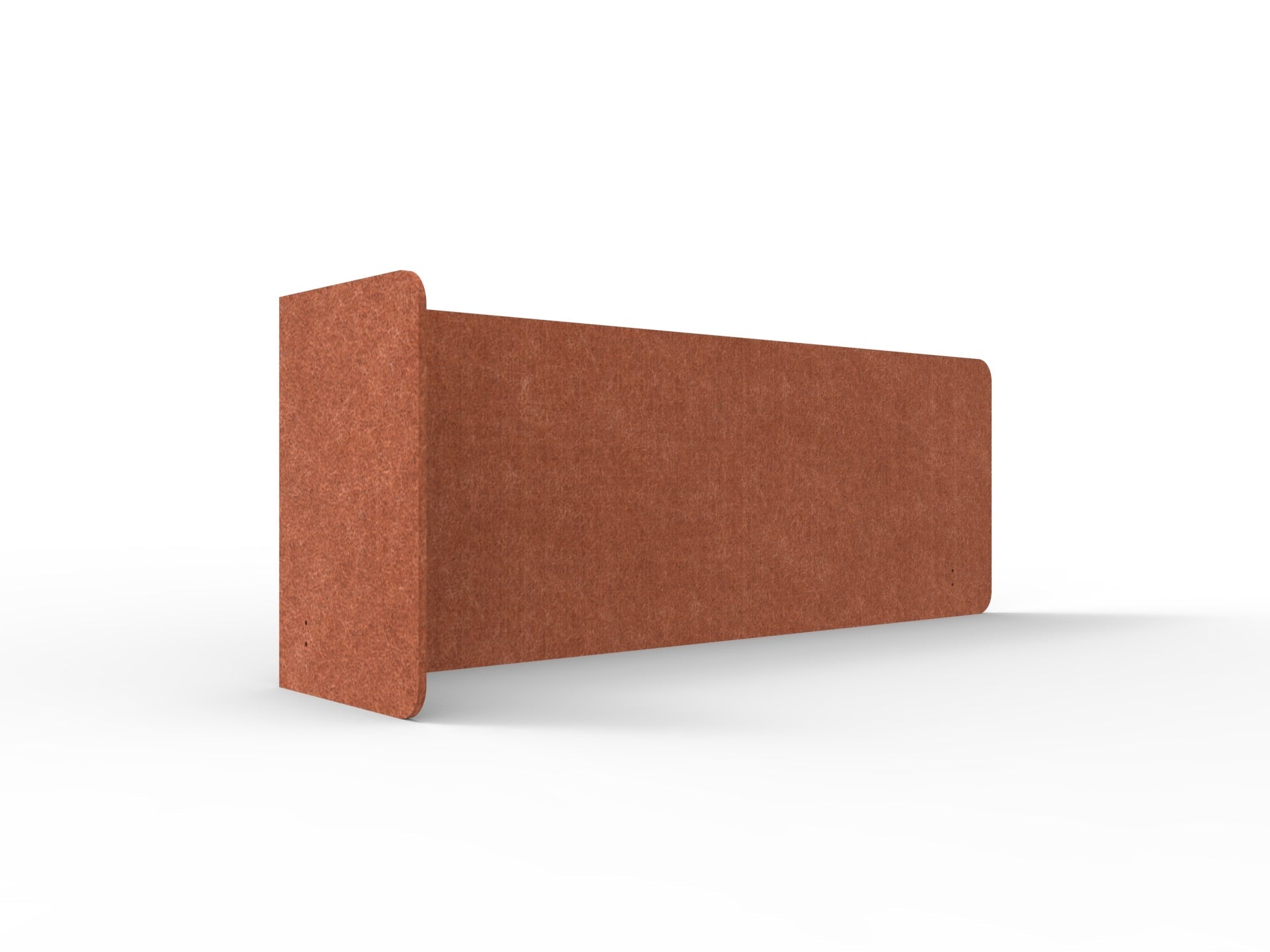 Acouline Single End Wrap Screen - 90 Deg. Cut Left Hand Return 2200mm W x 600mm H x 12mm T Ember | Office Furniture Designs