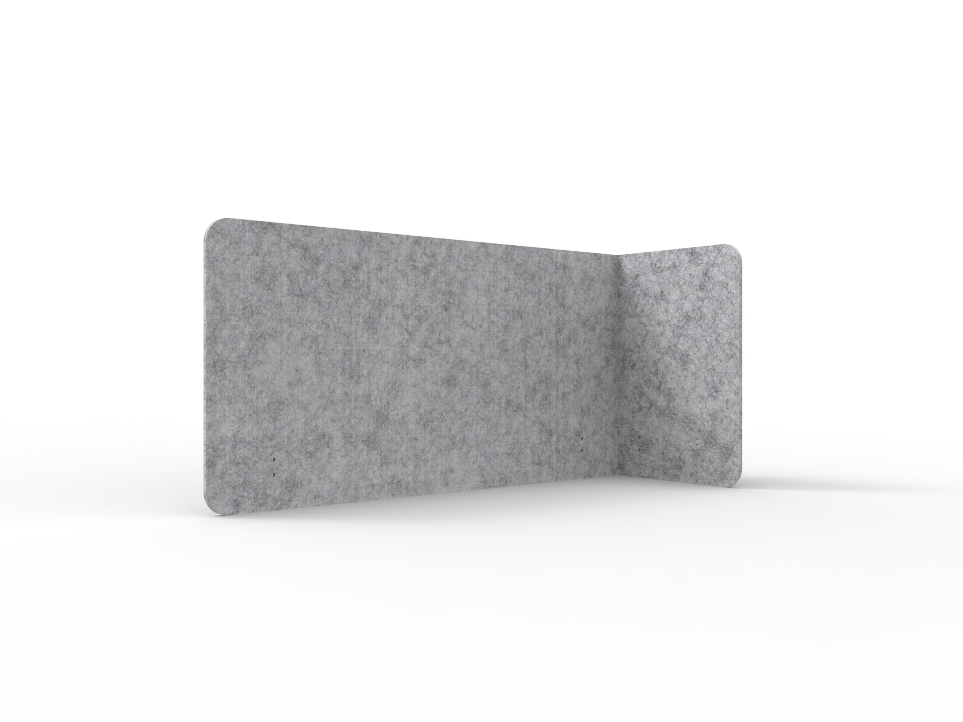 Acouline Single End Wrap Screen - 90 Deg. Cut Right Hand Return 1600mm W x 600mm H x 12mm T Flint | Office Furniture Designs