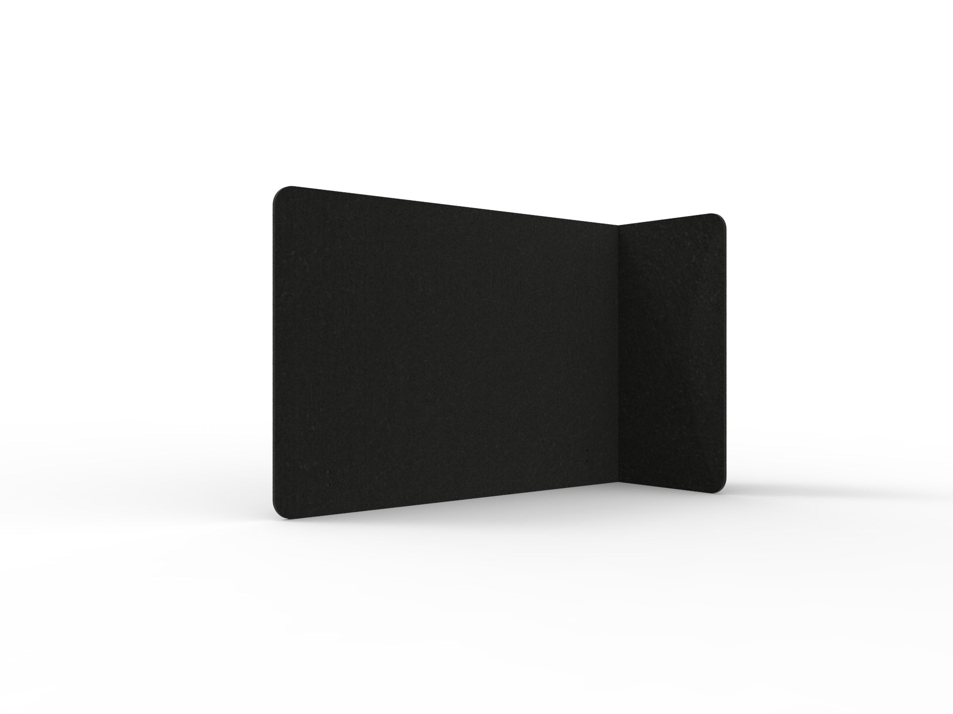 Acouline Single End Wrap Screen - 90 Deg. Cut Right Hand Return 1600mm W x 800mm H x 12mm T Coal | Office Furniture Designs