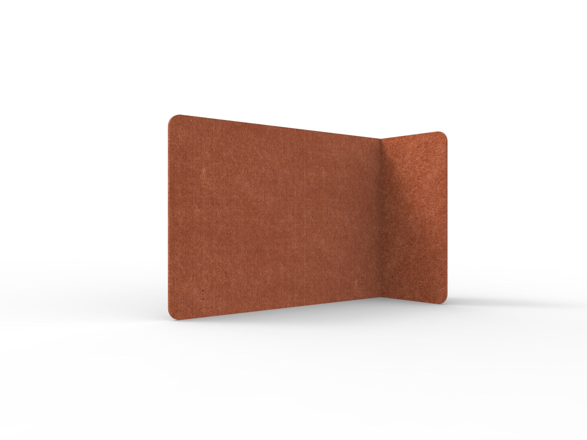 Acouline Single End Wrap Screen - 90 Deg. Cut Right Hand Return 1600mm W x 800mm H x 12mm T Ember | Office Furniture Designs