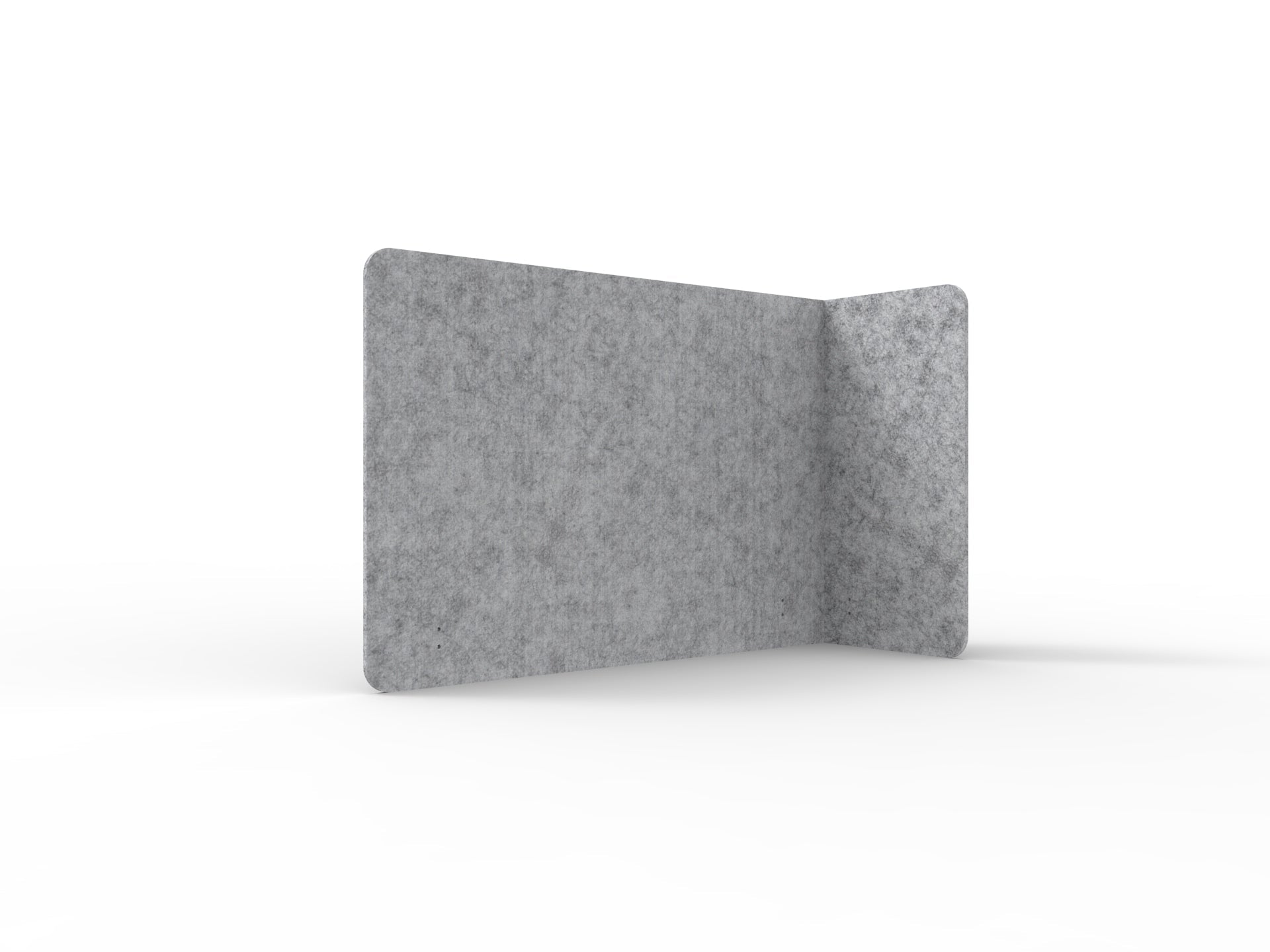 Acouline Single End Wrap Screen - 90 Deg. Cut Right Hand Return 1600mm W x 800mm H x 12mm T Flint | Office Furniture Designs